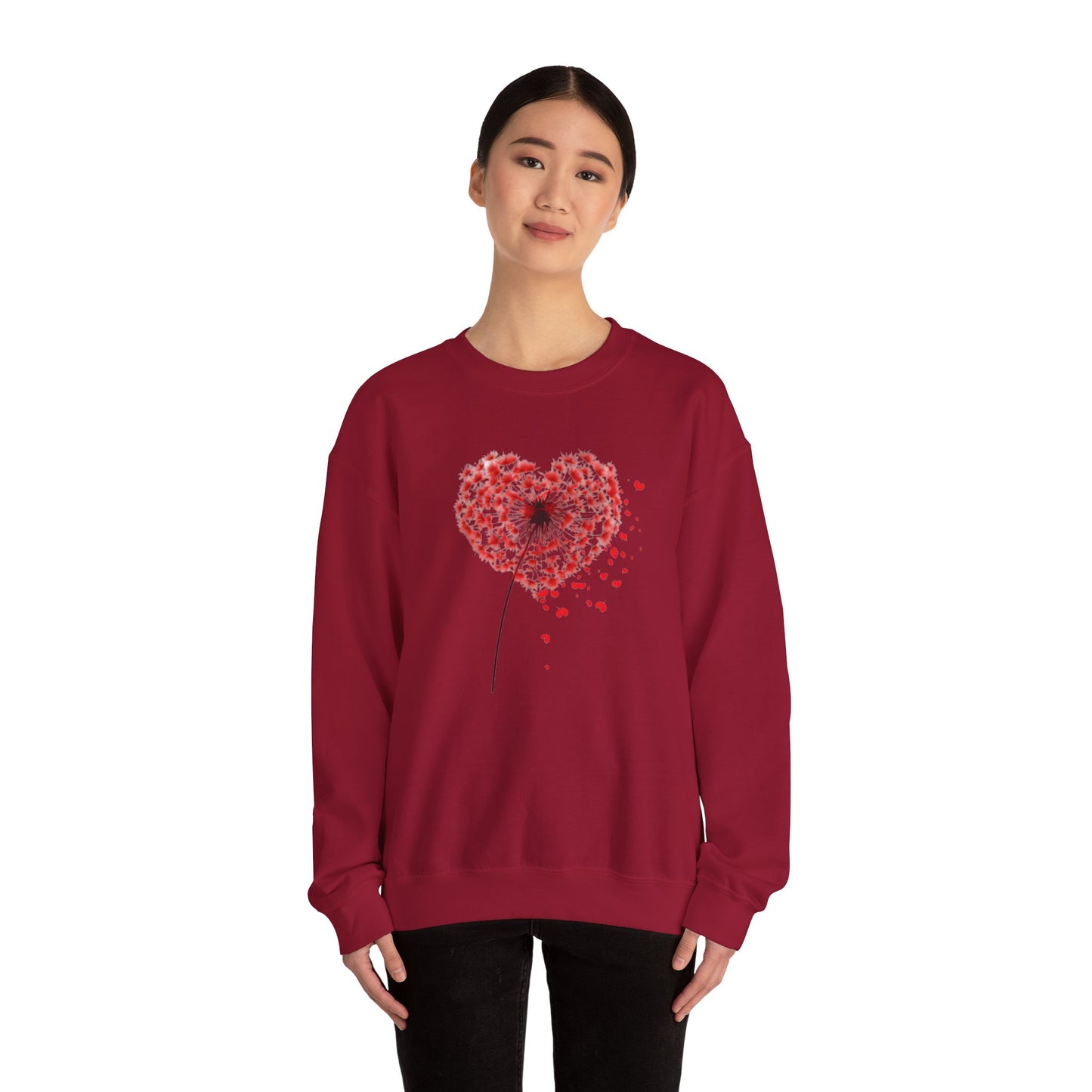 Dandelion Heart Sweatshirt, Valentine Sweatshirt, Wildflower Sweatshirt, Valentine Flower Sweatshirt, Love Sweatshirt - Unisex Sweatshirt