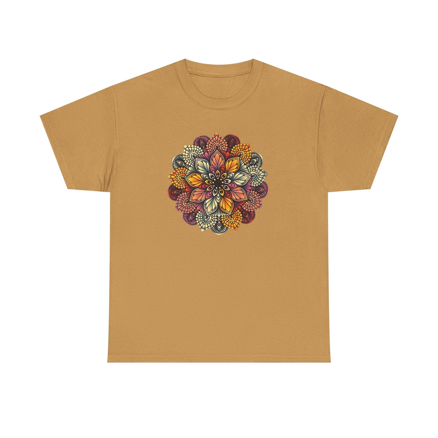Mandala Floral Printed T Shirt, Women Casual Outdoorsy Tee for Glamping & Hiking, Adventure Shirt, Boho Style Top