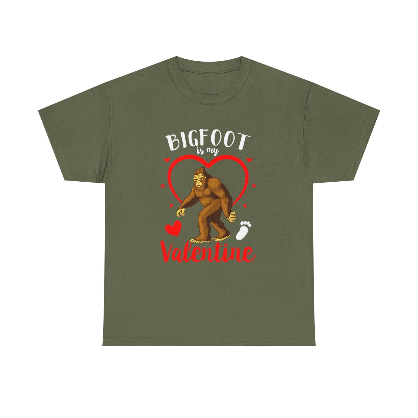 Bigfoot Is My Valentine Unisex Tee, Bigfoot Lover Gift, Cryptid Valentine Shirt, Folklore Love Tee, Funny Vday Tee, Valentines Day Gift