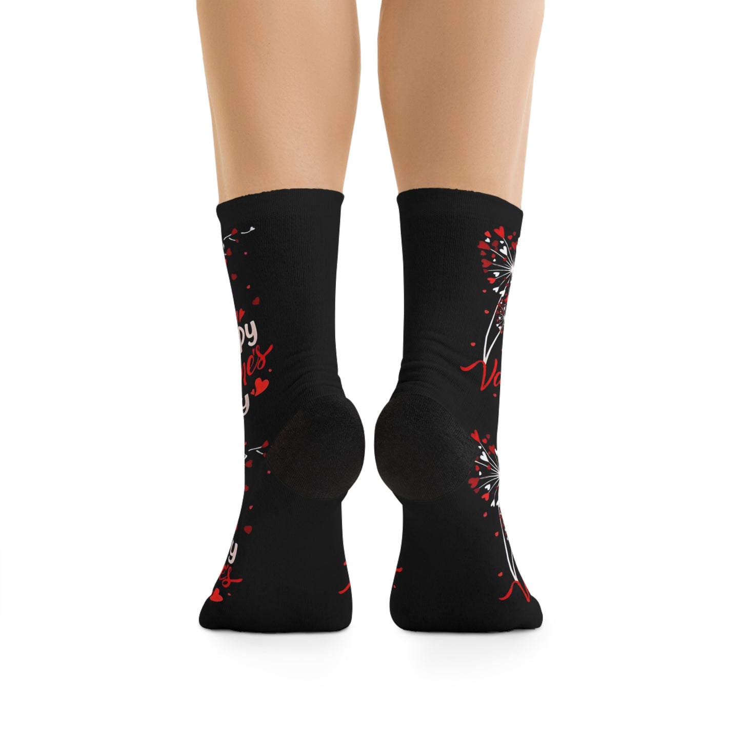 Socks, Valentines Day Dandelion Heart, Love Gift Women Girls Kids, Unisex, Nature Lover, Recycled Poly, Eco-Friendly