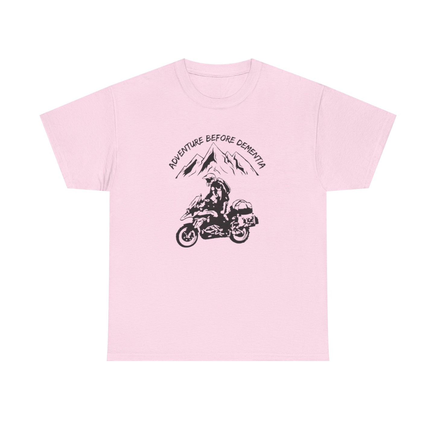 Adventure Before Dementia T-Shirt, Motorcycle & Mountain Travel Tee, Unisex Hiking and Camping Shirt for Outdoor Enthusiasts