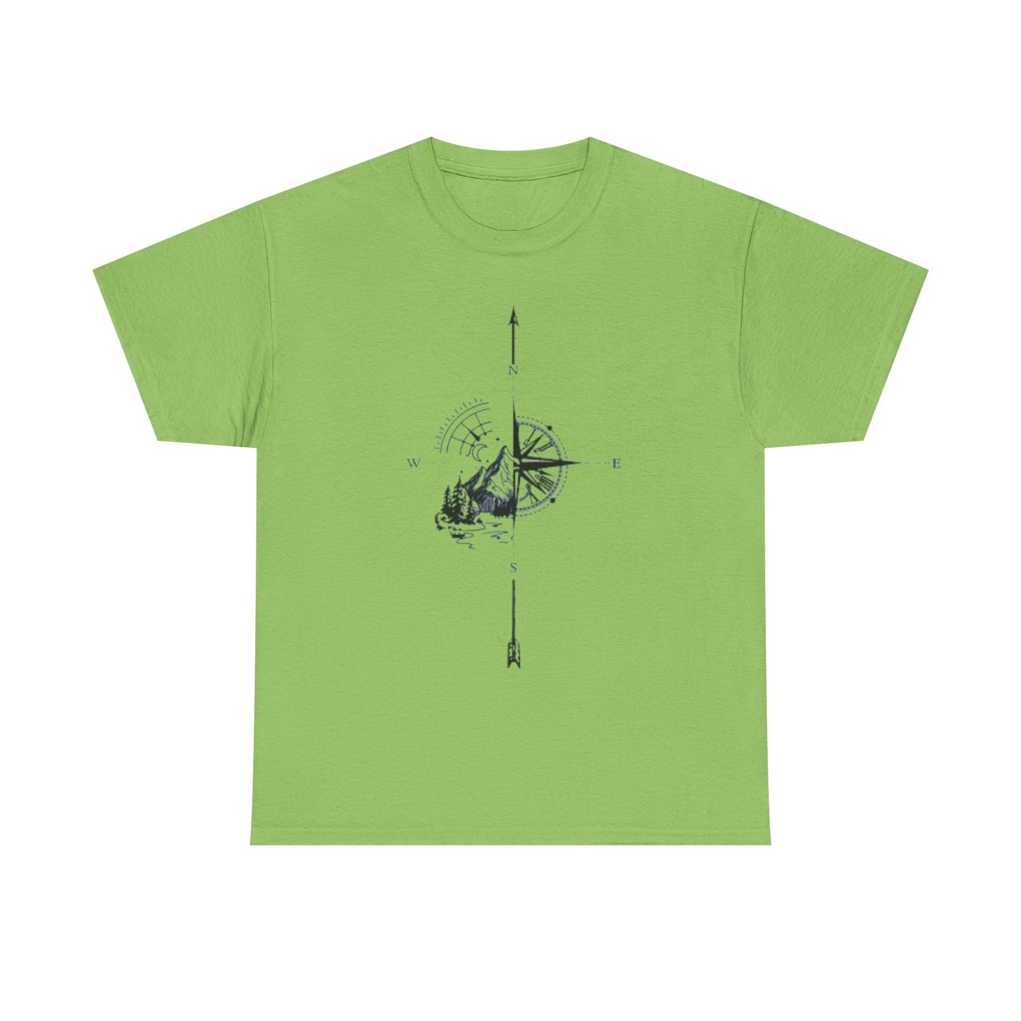 Mountain Compass Pattern Unisex Tee, Adventure Lover Hiking Tshirt, Traveler Gift Shirt, Nature Outdoor Top
