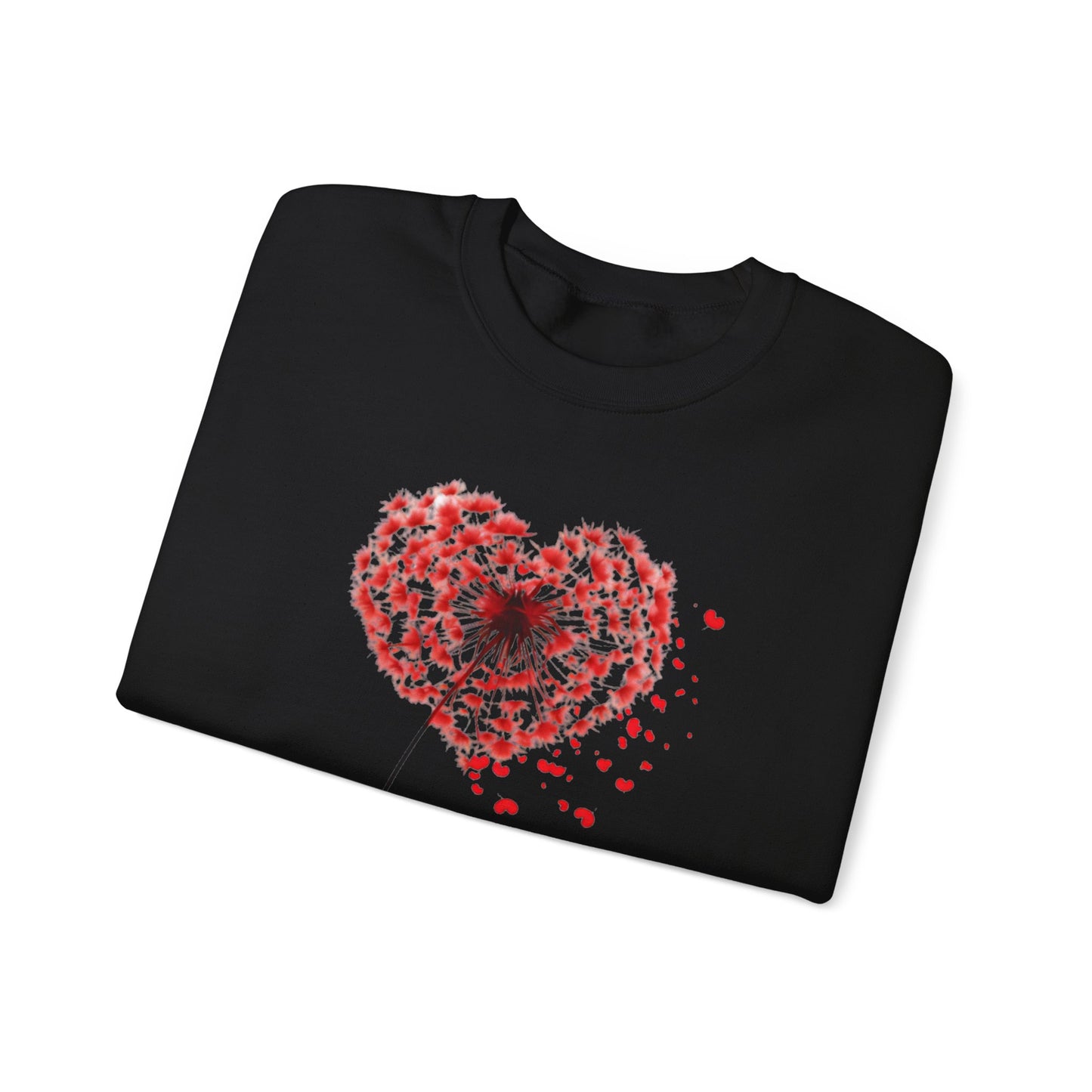Dandelion Heart Sweatshirt, Valentine Sweatshirt, Wildflower Sweatshirt, Valentine Flower Sweatshirt, Love Sweatshirt - Unisex Sweatshirt