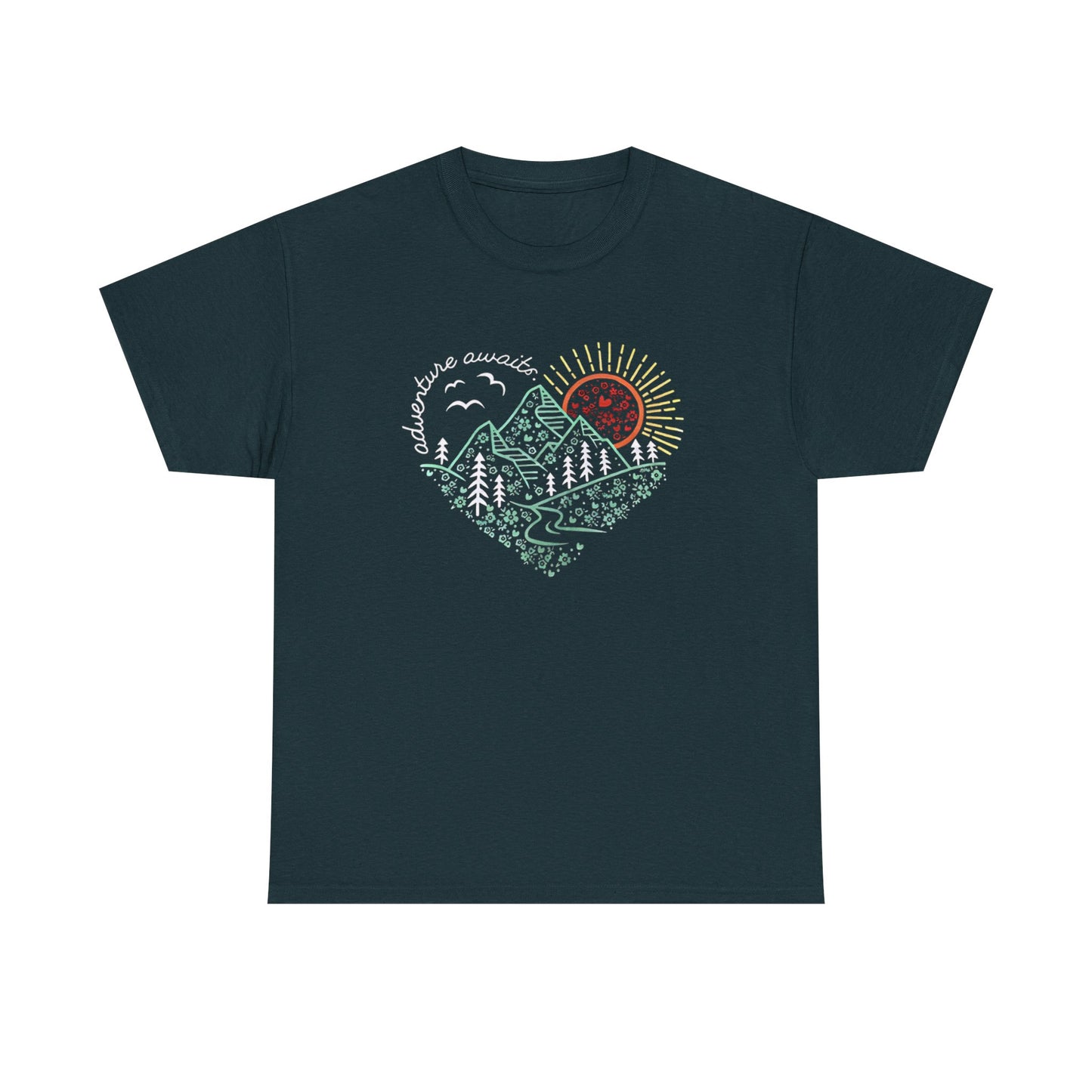 Adventure Awaits Unisex Tee, Mountain Hiker Nature Camping Shirt, Gift for Vacation, Outdoor Enthusiast Apparel, Wilderness Explorer Top