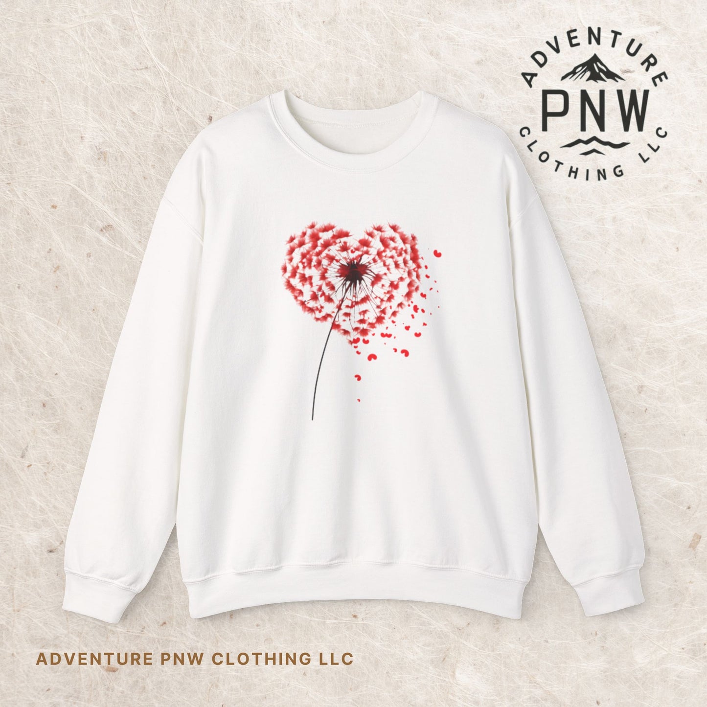 Dandelion Heart Sweatshirt, Valentine Sweatshirt, Wildflower Sweatshirt, Valentine Flower Sweatshirt, Love Sweatshirt - Unisex Sweatshirt