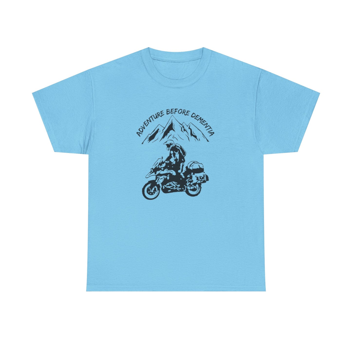 Adventure Before Dementia T-Shirt, Motorcycle & Mountain Travel Tee, Unisex Hiking and Camping Shirt for Outdoor Enthusiasts