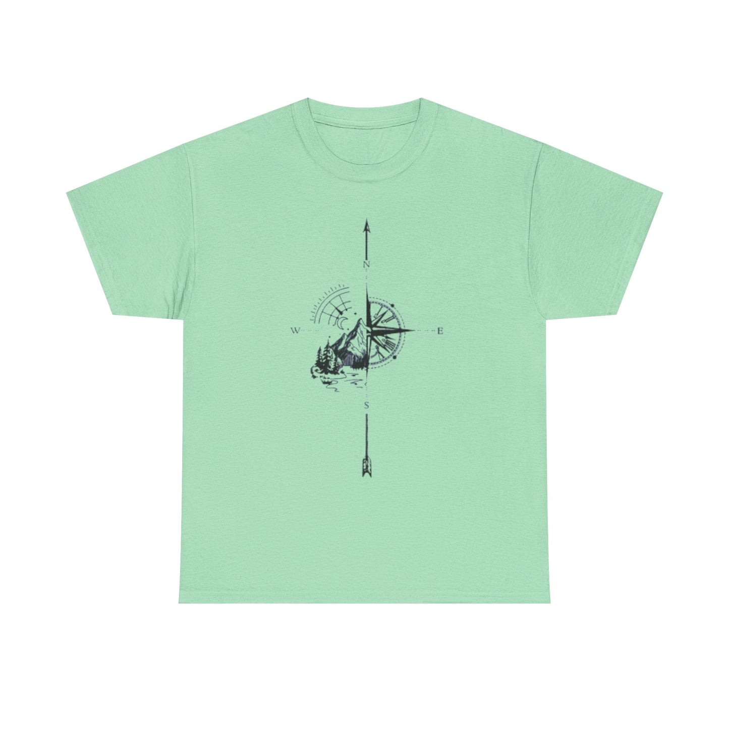 Mountain Compass Pattern Unisex Tee, Adventure Lover Hiking Tshirt, Traveler Gift Shirt, Nature Outdoor Top
