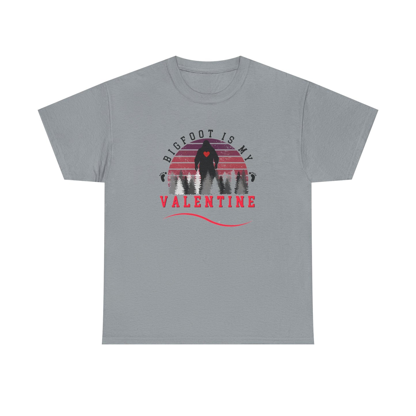 Bigfoot Is My Valentine Unisex Tee, Funny Cryptid Gift Shirt, V Day Tshirt, Valentines Day Gift