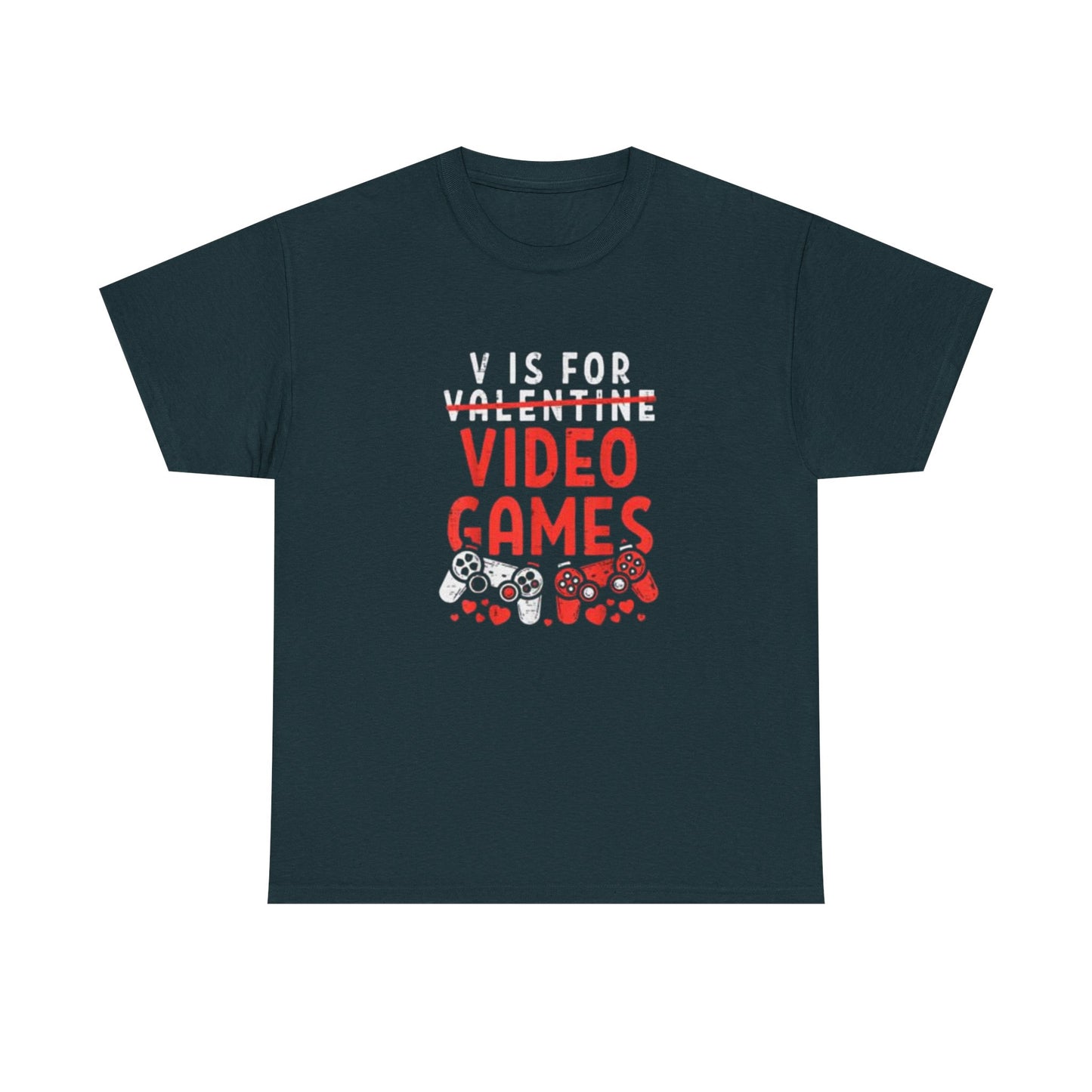 Funny Valentines Day T-Shirt for Gamers V is for Video Games Gift for Boys, Men, and Gaming Enthusiasts Unisex T-shirt