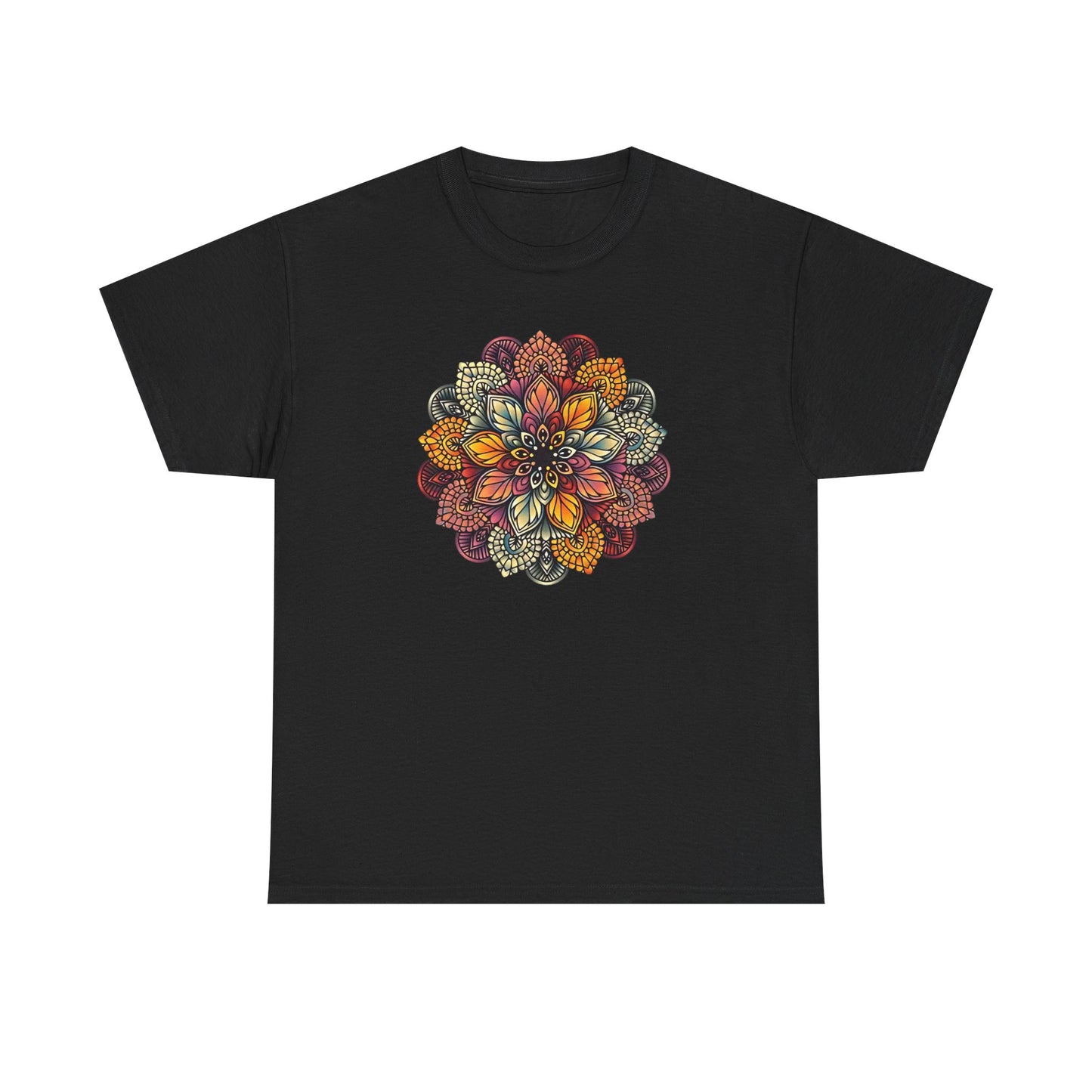 Mandala Floral Printed T Shirt, Women Casual Outdoorsy Tee for Glamping & Hiking, Adventure Shirt, Boho Style Top