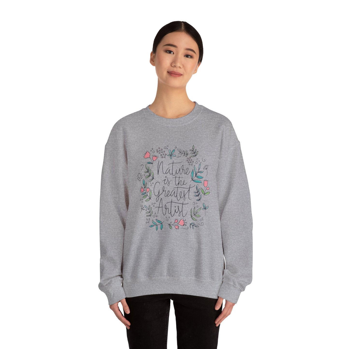 Nature Is The Greatest Artist Sweatshirt, Cute Flower Jumper, Wildflower Top, Floral Pullover, Valentine's Day Gift