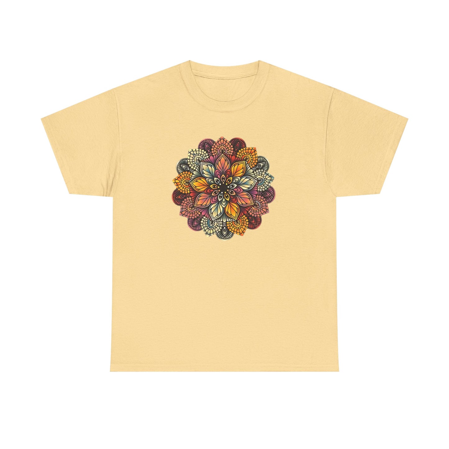 Mandala Floral Printed T Shirt, Women Casual Outdoorsy Tee for Glamping & Hiking, Adventure Shirt, Boho Style Top