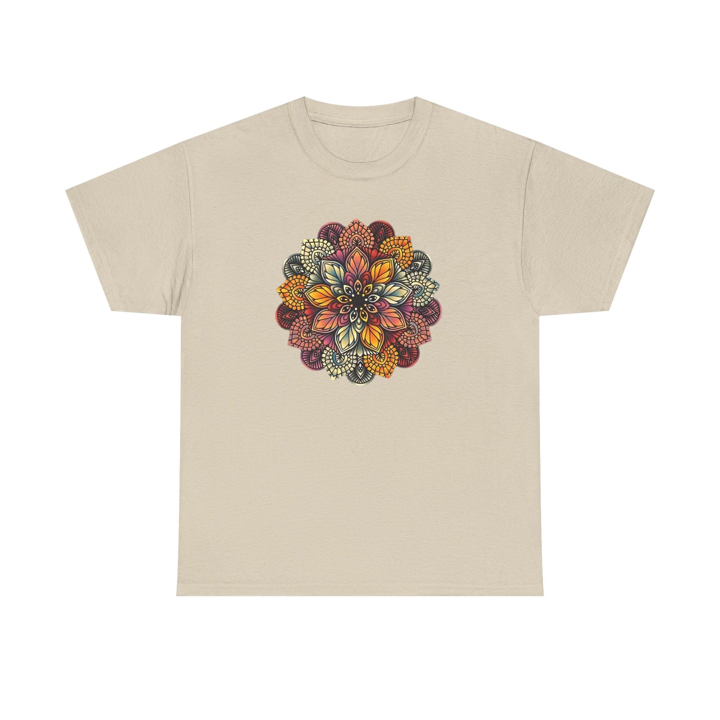 Mandala Floral Printed T Shirt, Women Casual Outdoorsy Tee for Glamping & Hiking, Adventure Shirt, Boho Style Top