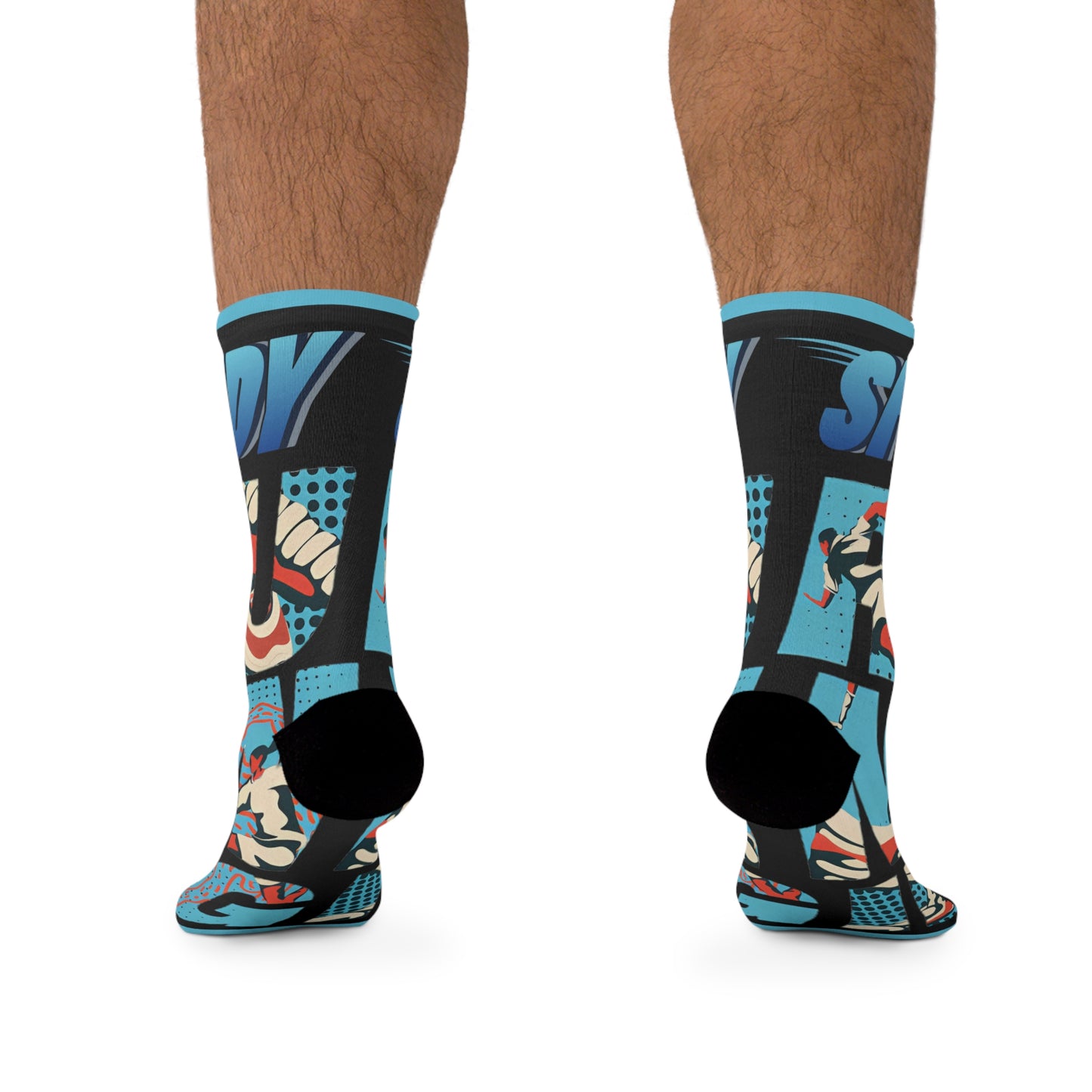 Bold Graphic Recycled Poly Socks | Eco-Friendly Footwear for Athletes, Speed Lovers, Gift for Sports Enthusiasts, Unique Fashion Statement,