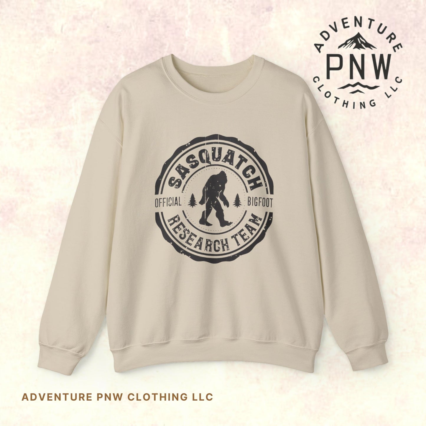 Sasquatch Bigfoot Research Team Crewneck Sweatshirt - Funny Sasquatch Apparel, Unisex Sweatshirt, Cryptid Gift, Sasquatch Lover Gift,