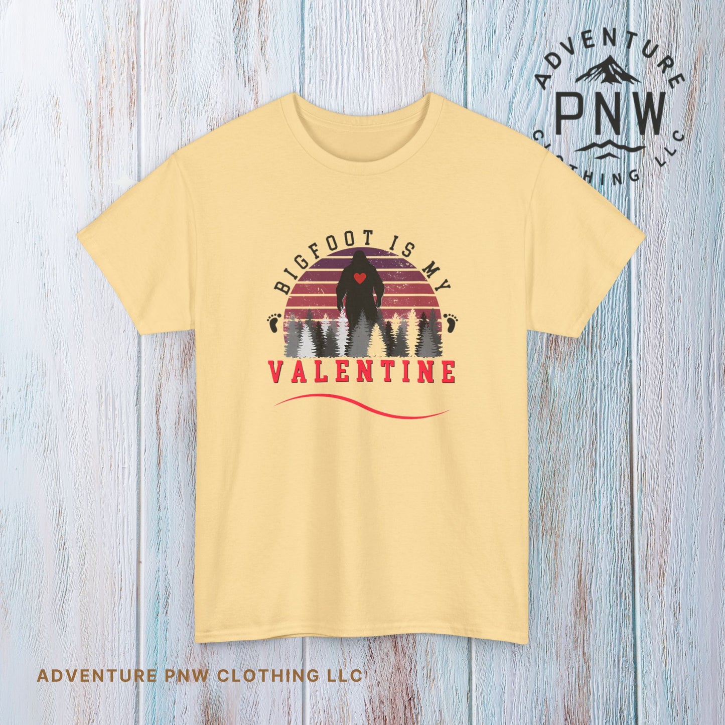 Bigfoot Is My Valentine Unisex Tee, Funny Cryptid Gift Shirt, V Day Tshirt, Valentines Day Gift