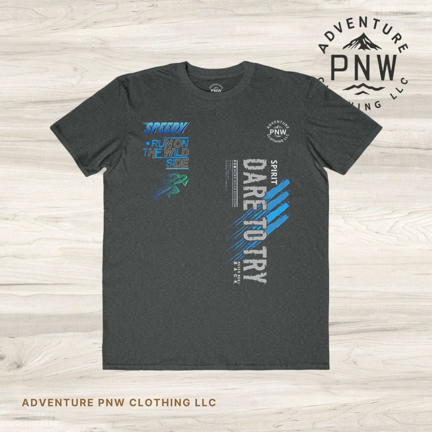 Athletic T-Shirt, Outdoor Adventure Tee, Dare to Try Running Hiking PNW Lightweight Fashion Tee, Men's Activewear, Fitness Top