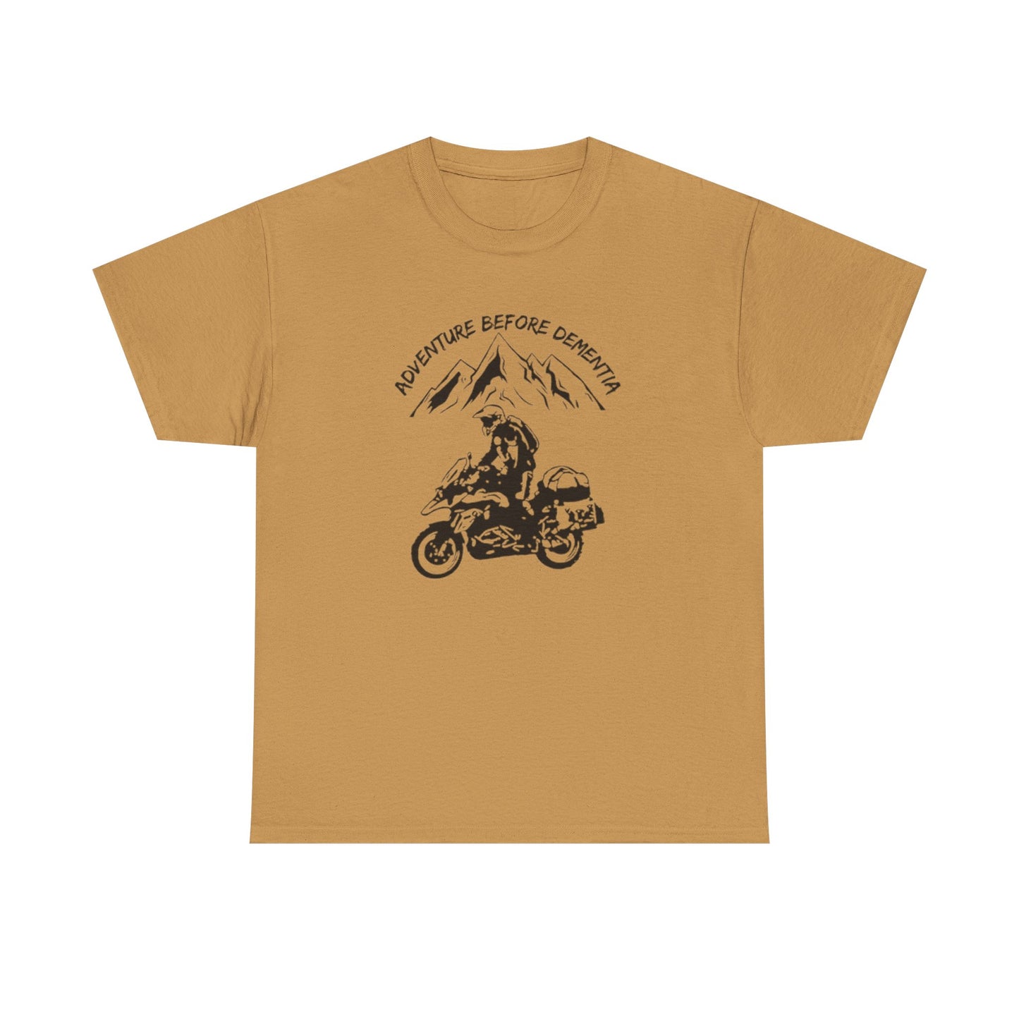 Adventure Before Dementia T-Shirt, Motorcycle & Mountain Travel Tee, Unisex Hiking and Camping Shirt for Outdoor Enthusiasts