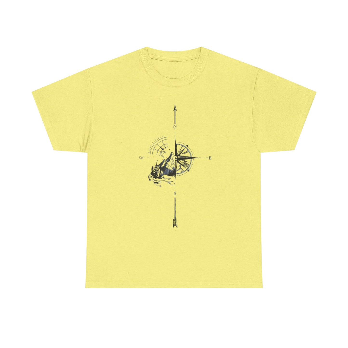 Mountain Compass Pattern Unisex Tee, Adventure Lover Hiking Tshirt, Traveler Gift Shirt, Nature Outdoor Top