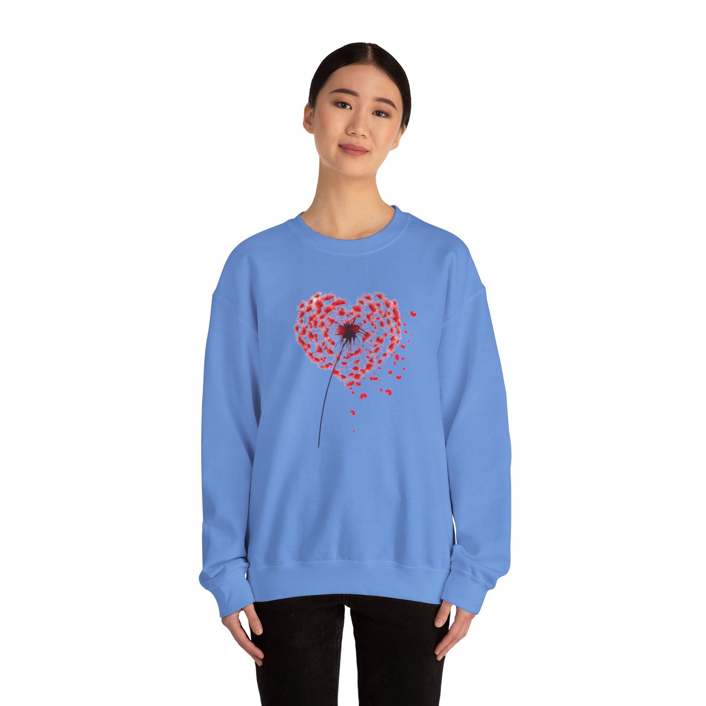 Dandelion Heart Sweatshirt, Valentine Sweatshirt, Wildflower Sweatshirt, Valentine Flower Sweatshirt, Love Sweatshirt - Unisex Sweatshirt