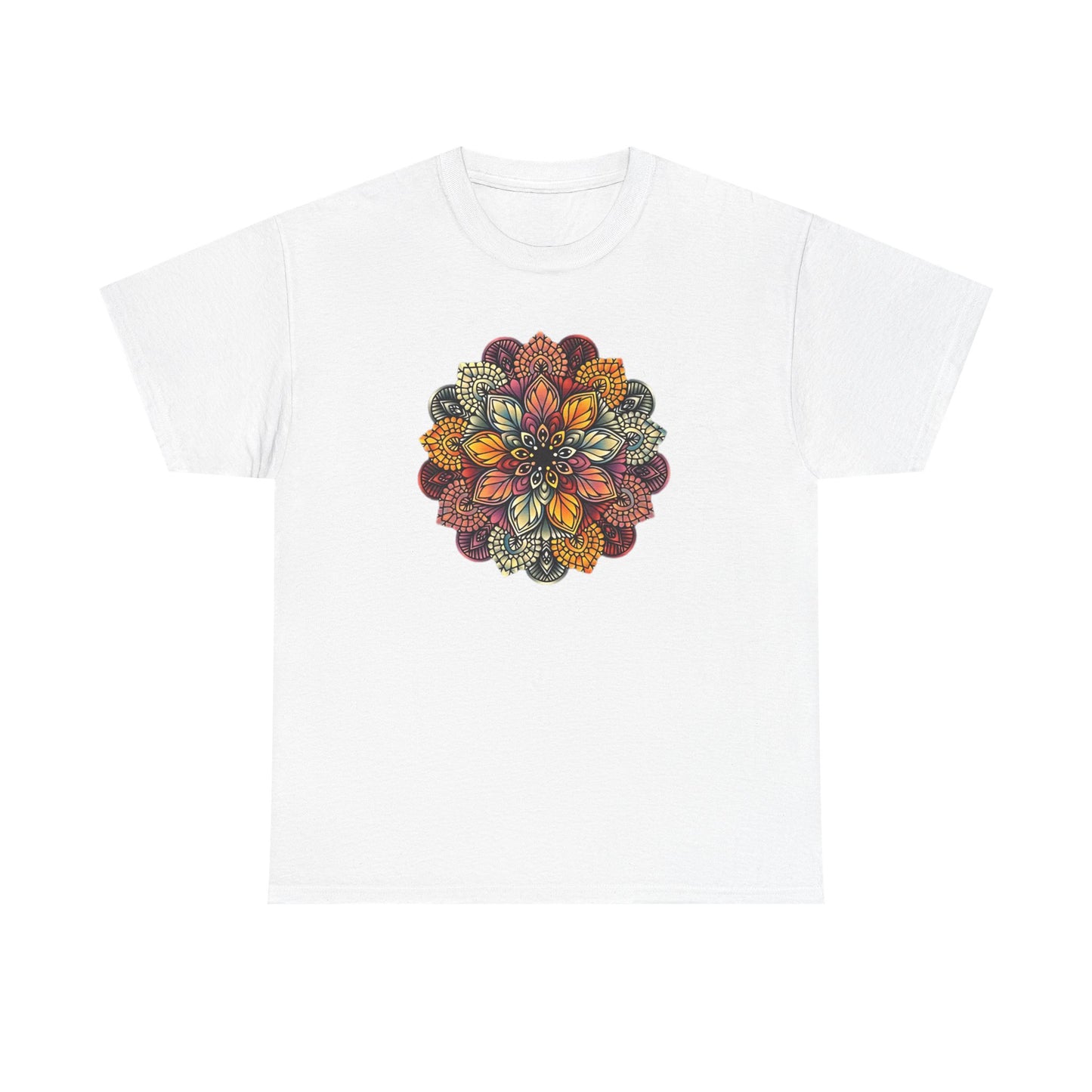 Mandala Floral Printed T Shirt, Women Casual Outdoorsy Tee for Glamping & Hiking, Adventure Shirt, Boho Style Top