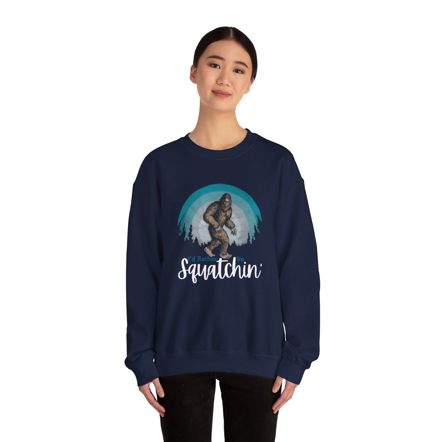 Squatchin Sweatshirt, Bigfoot Crewneck, Sasquatch Sweater, Vintage Yeti Jumper, Funny 80s Hoodie
