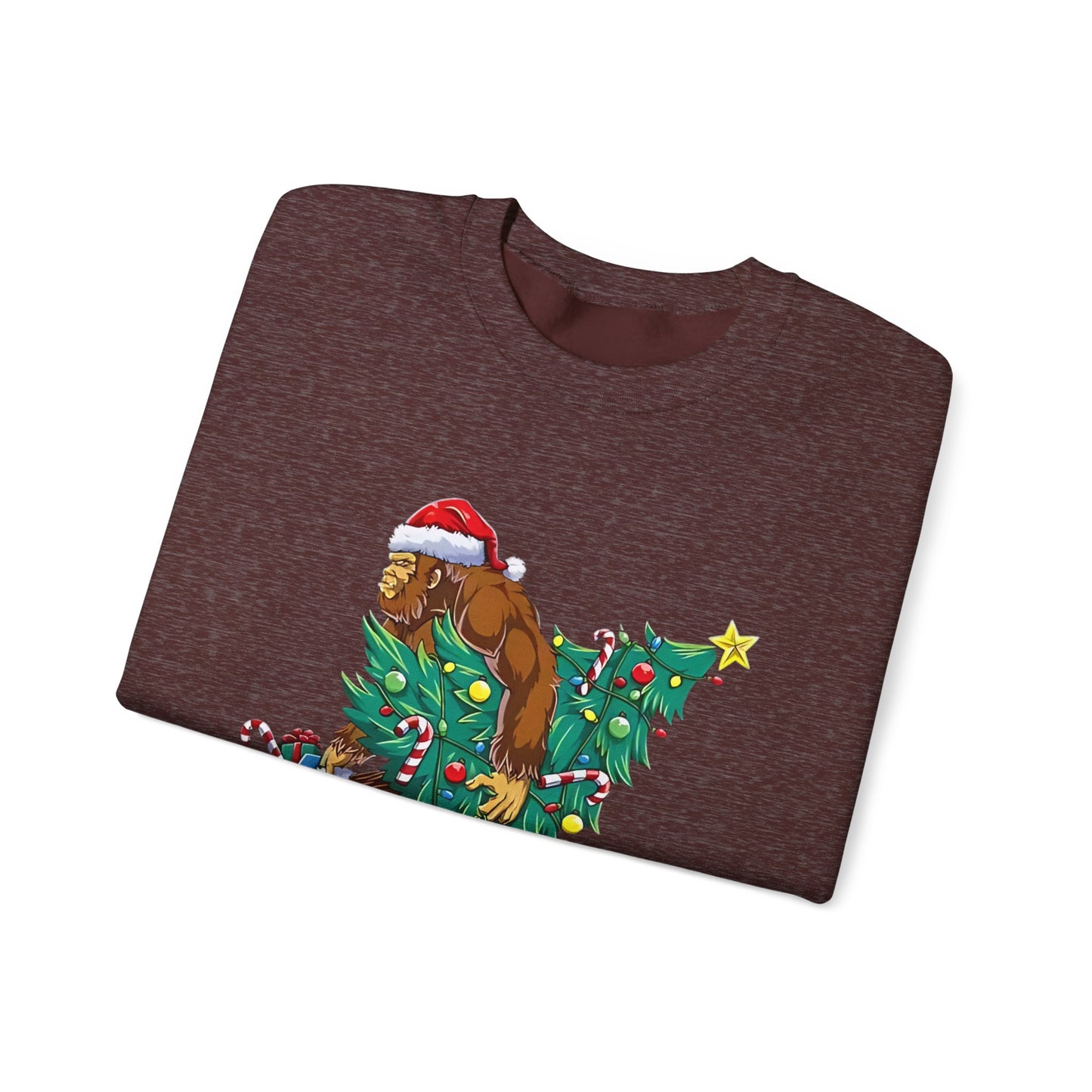 Bigfoot Christmas Lights Sweatshirt, Sasquatch Xmas Jumper, Holiday Bigfoot Sweater, Unisex Bigfoot Crewneck, Christmas Sweatshirt for Men