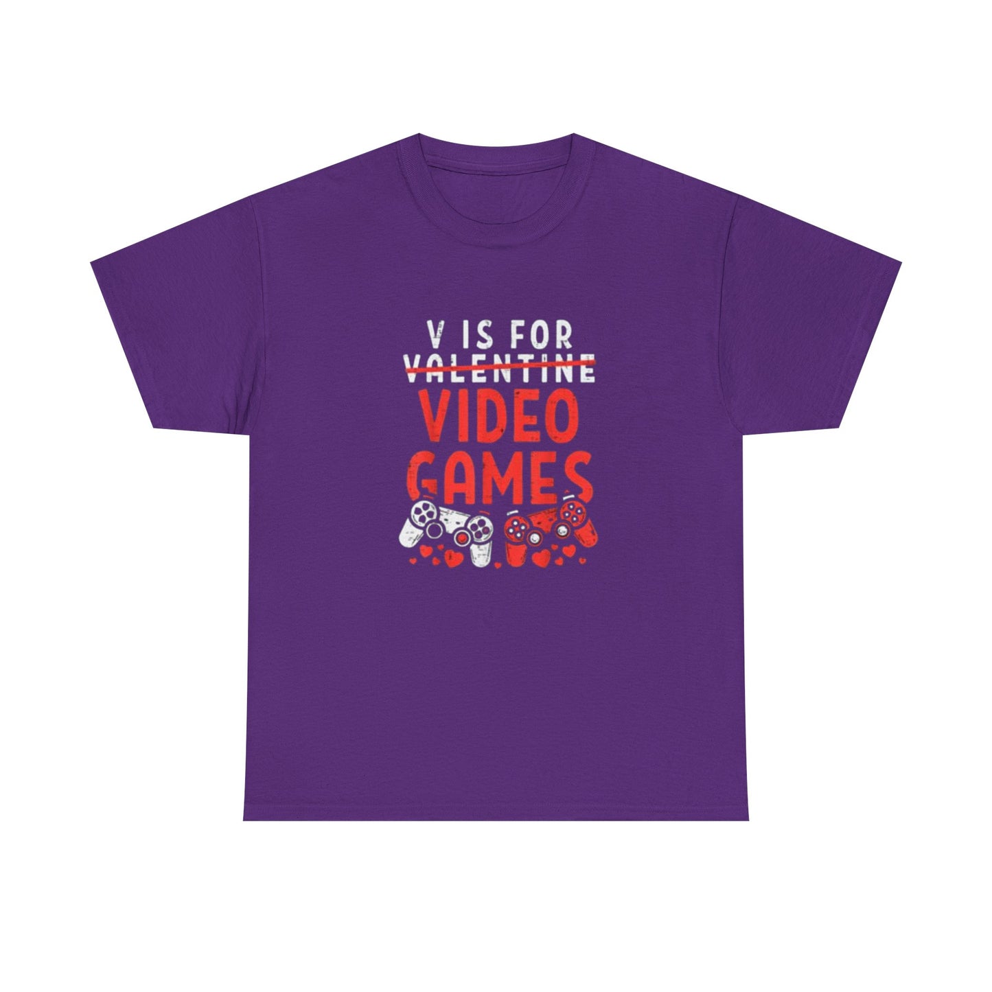 Funny Valentines Day T-Shirt for Gamers V is for Video Games Gift for Boys, Men, and Gaming Enthusiasts Unisex T-shirt