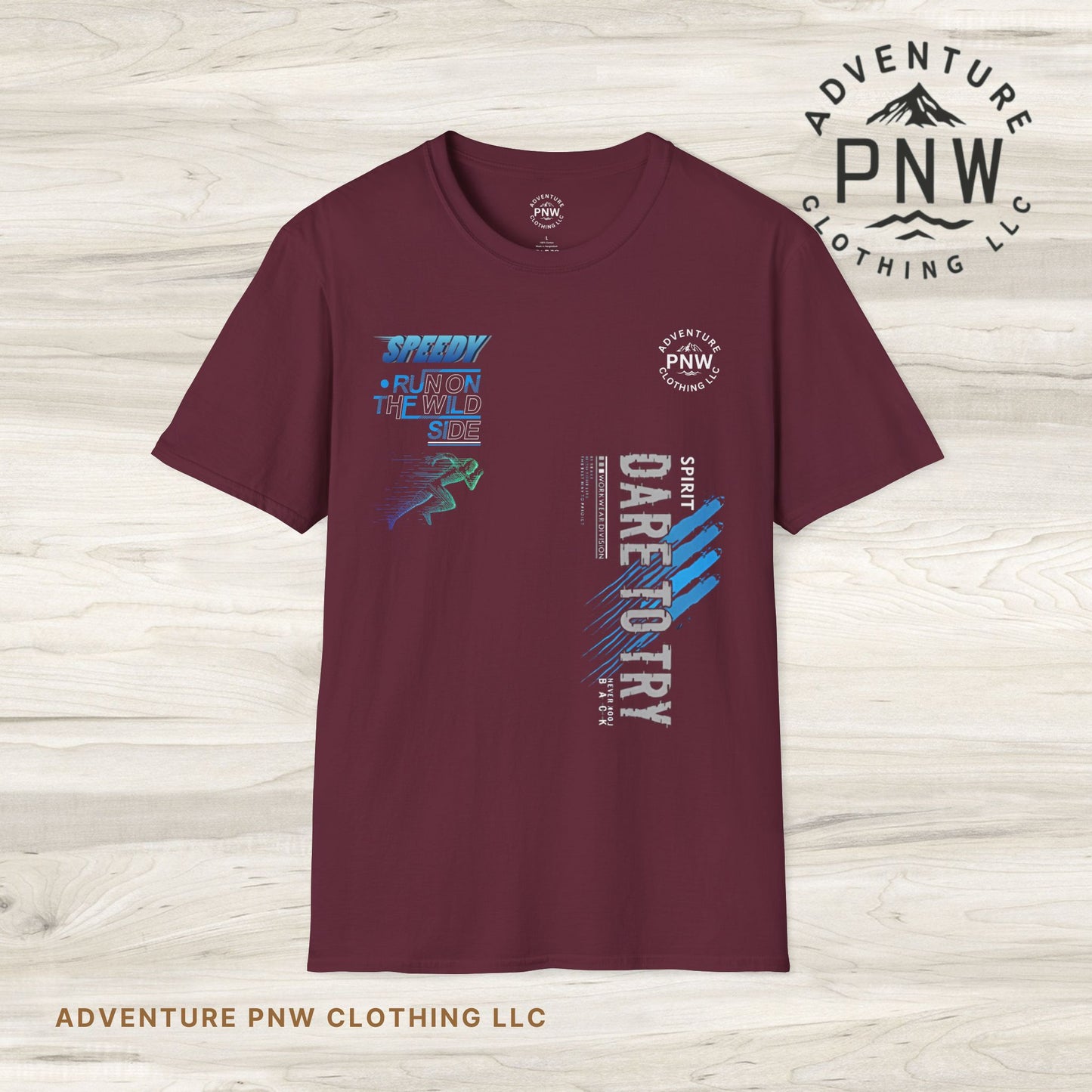 Try to Dare Athletic T-Shirt, Running Hiking PNW Outdoor Adventure Tee, Unisex Softstyle Apparel