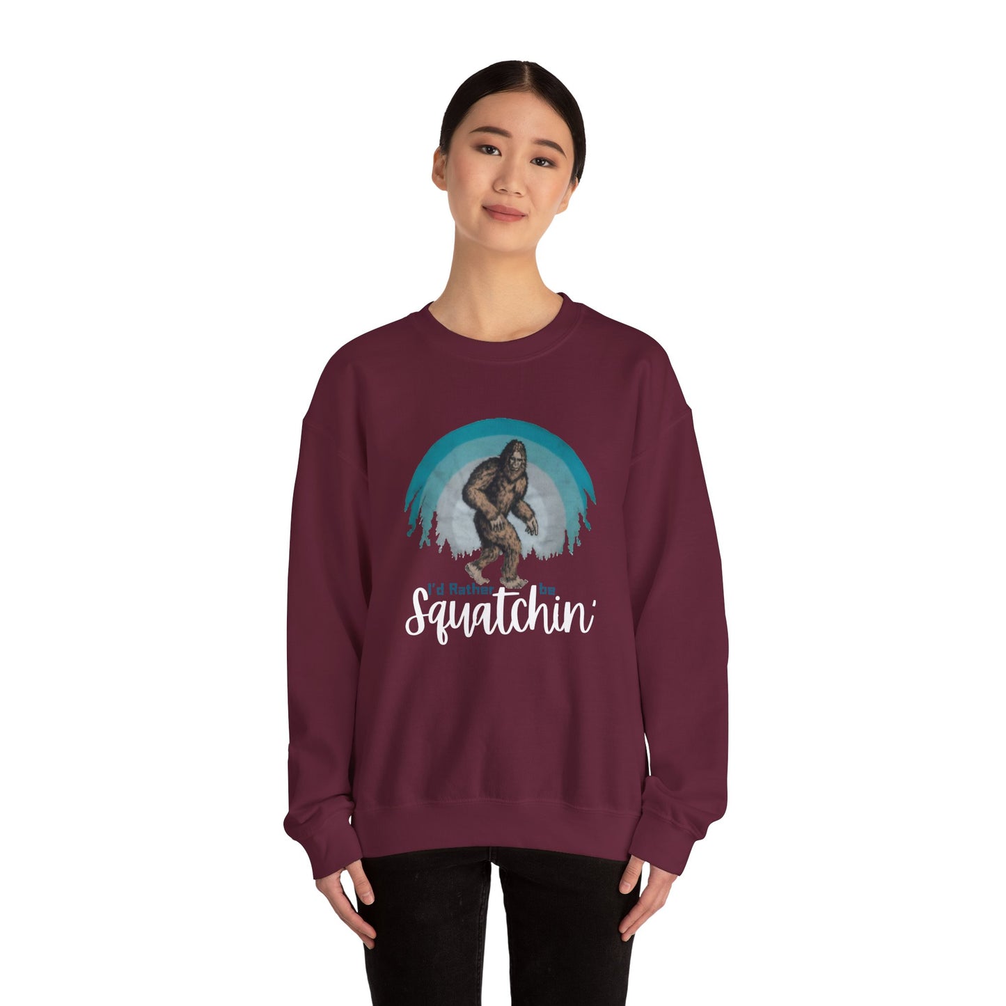 Squatchin Sweatshirt, Bigfoot Crewneck, Sasquatch Sweater, Vintage Yeti Jumper, Funny 80s Hoodie