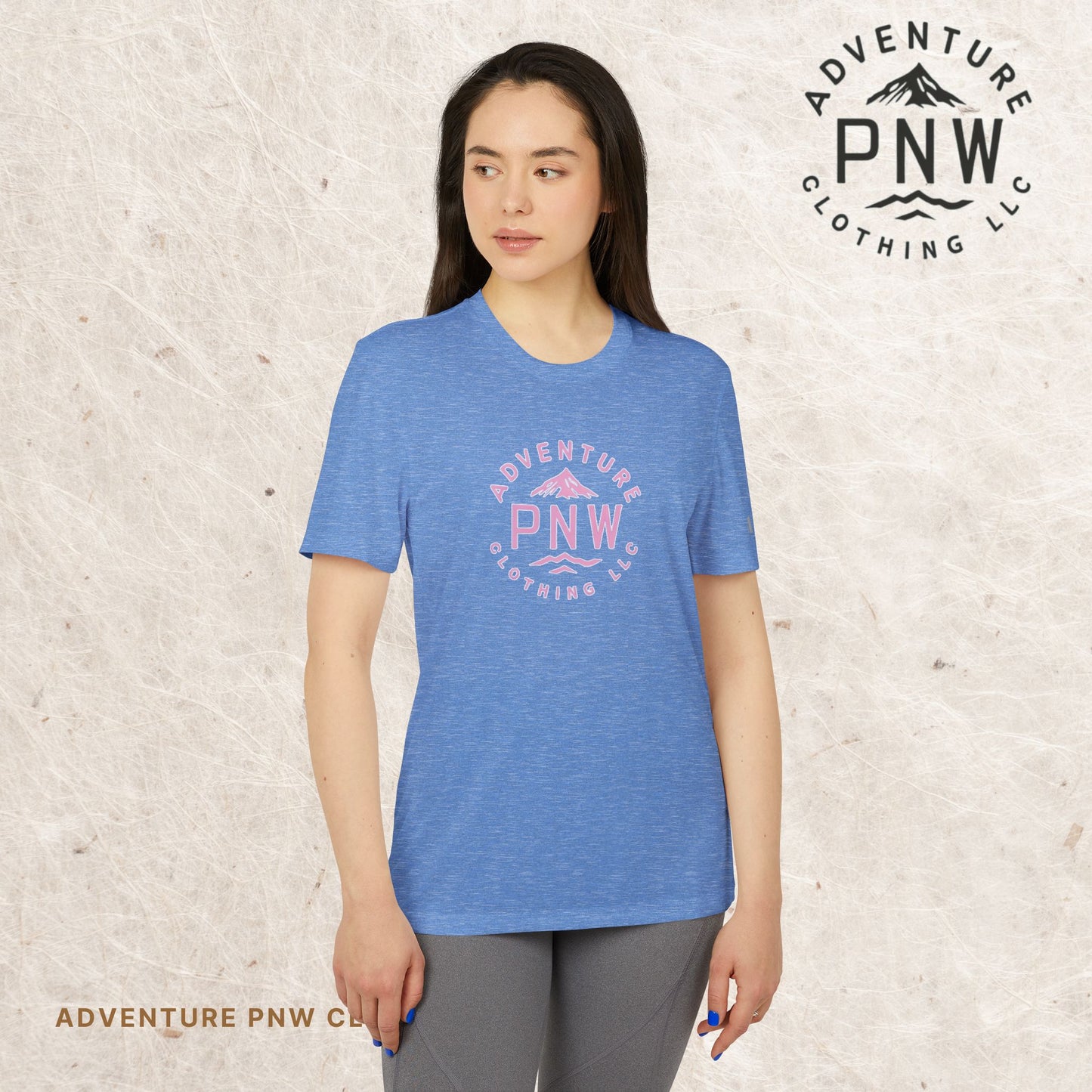 Adidas® Unisex PNW Pink Logo Sport T-Shirt | Premium Athletic Adventure Mountains