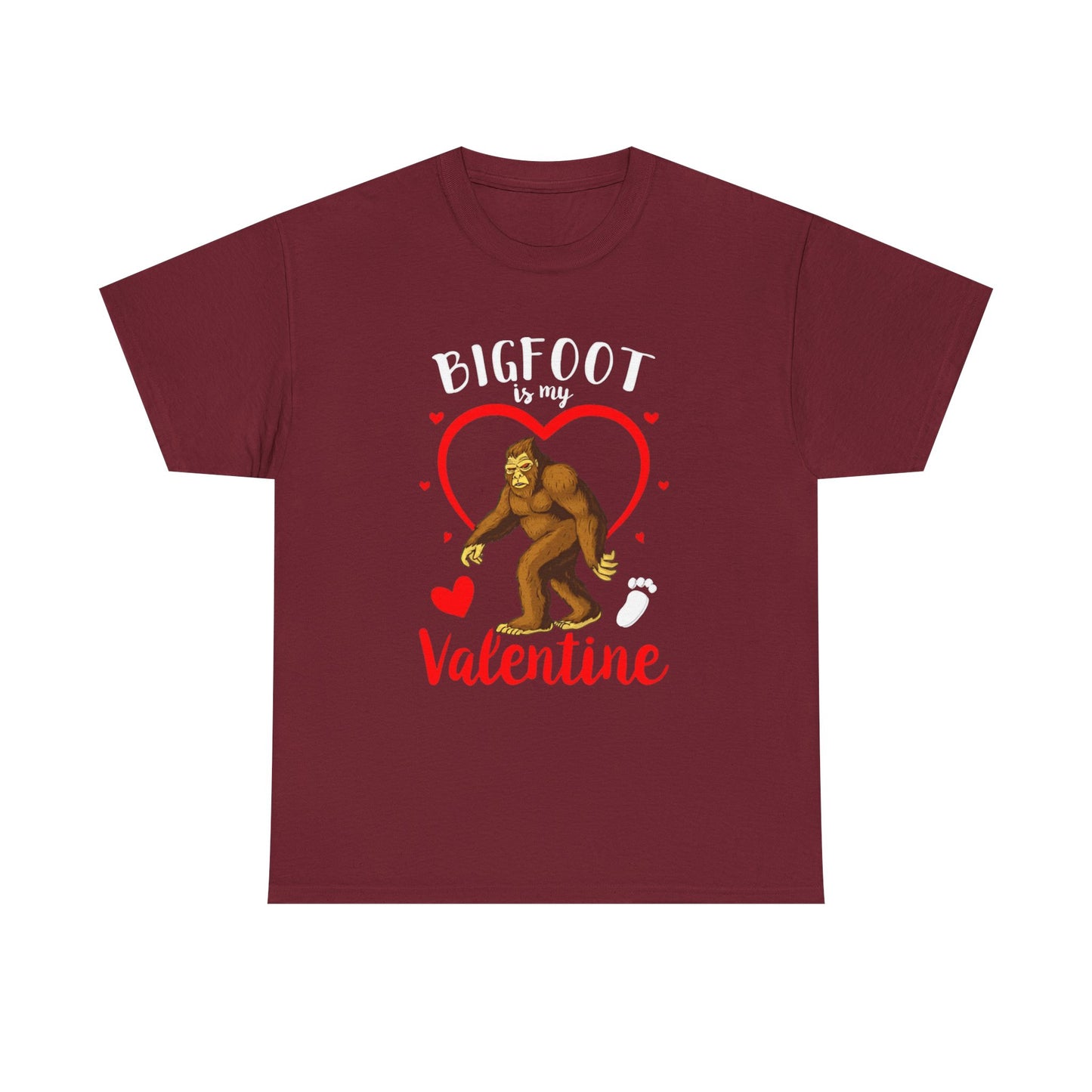 Bigfoot Is My Valentine Unisex Tee, Bigfoot Lover Gift, Cryptid Valentine Shirt, Folklore Love Tee, Funny Vday Tee, Valentines Day Gift