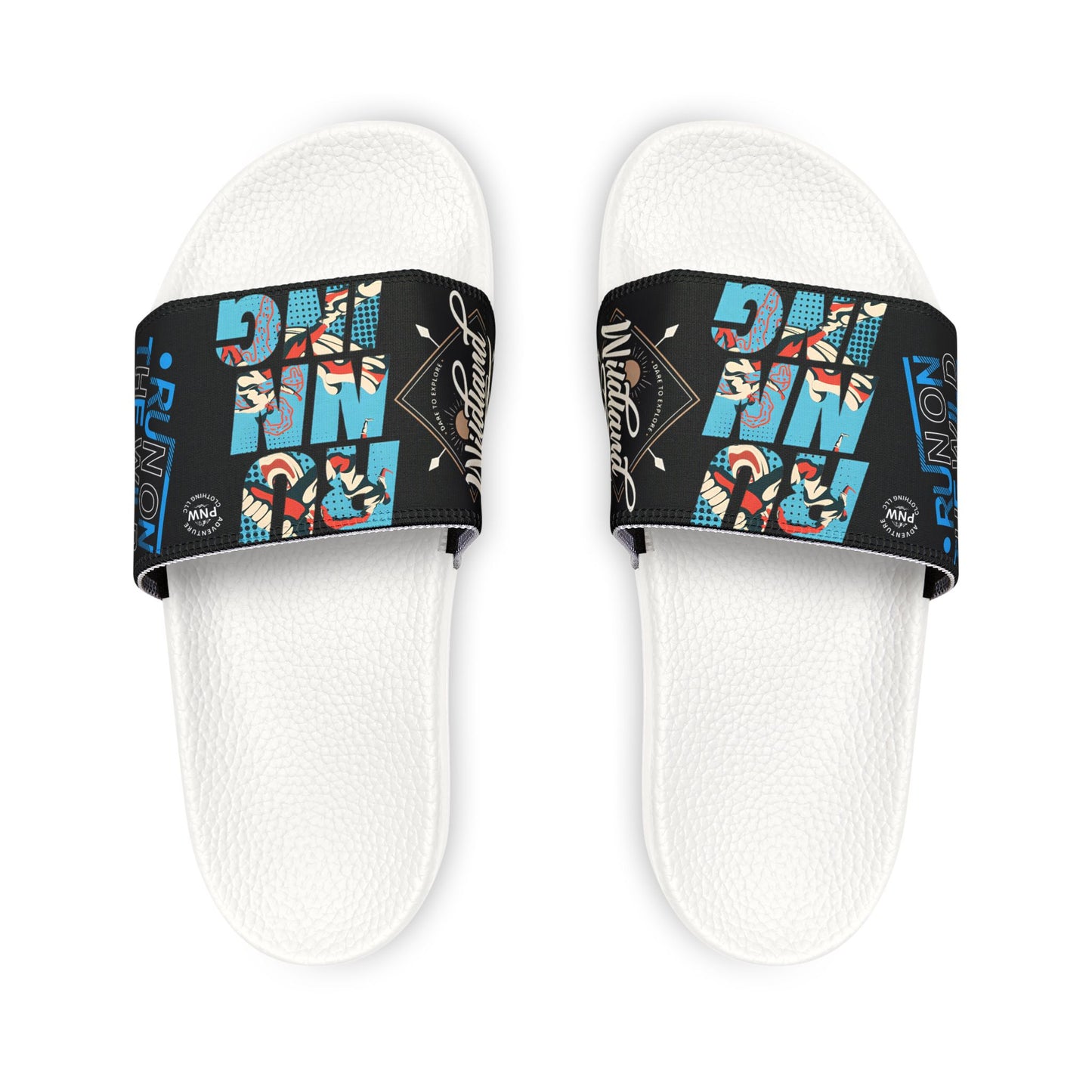 Trendy Women's Sandals, Fun Graphic Slide Sandals, Stylish Summer Footwear, Poolside Slides, Comfortable Casual Sandals