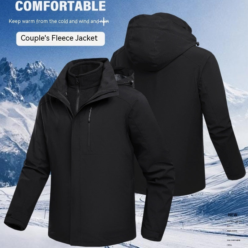 Three-in-One Waterproof Fleece-Lined Jacket - Winter Sports, Outdoor & Casual Wear