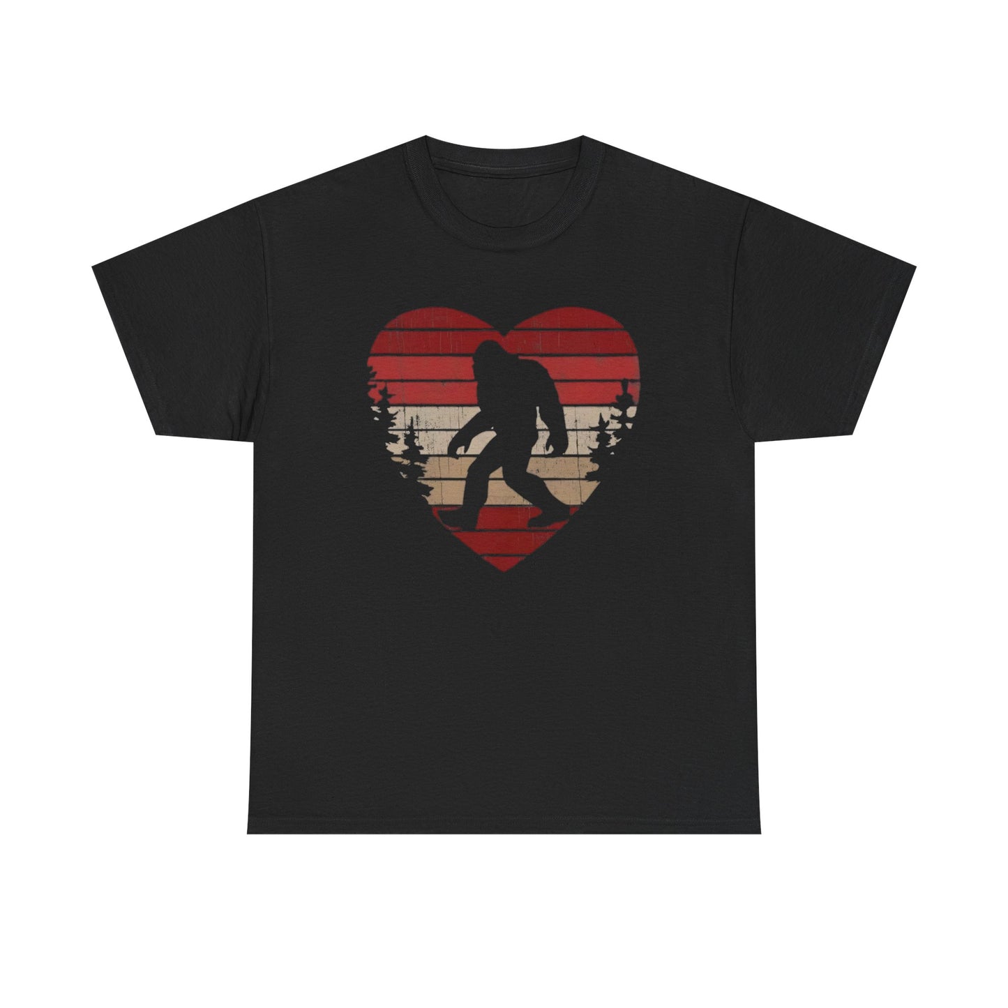 Bigfoot Heart Valentines Day Unisex Tee, Love Sasquatch Shirt, Valentines Day Shirt for Men Boys Girls Kids, Bigfoot Lover Gift, Cute