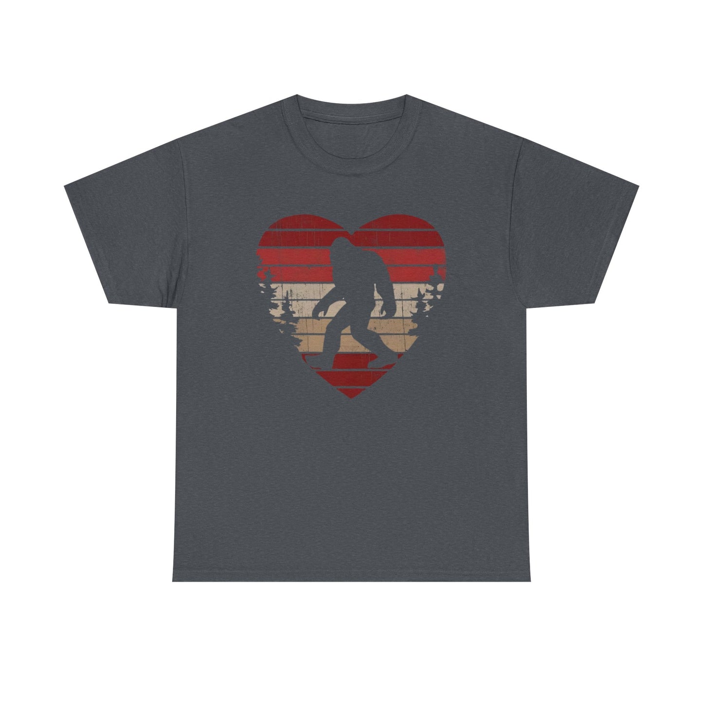 Bigfoot Heart Valentines Day Unisex Tee, Love Sasquatch Shirt, Valentines Day Shirt for Men Boys Girls Kids, Bigfoot Lover Gift, Cute