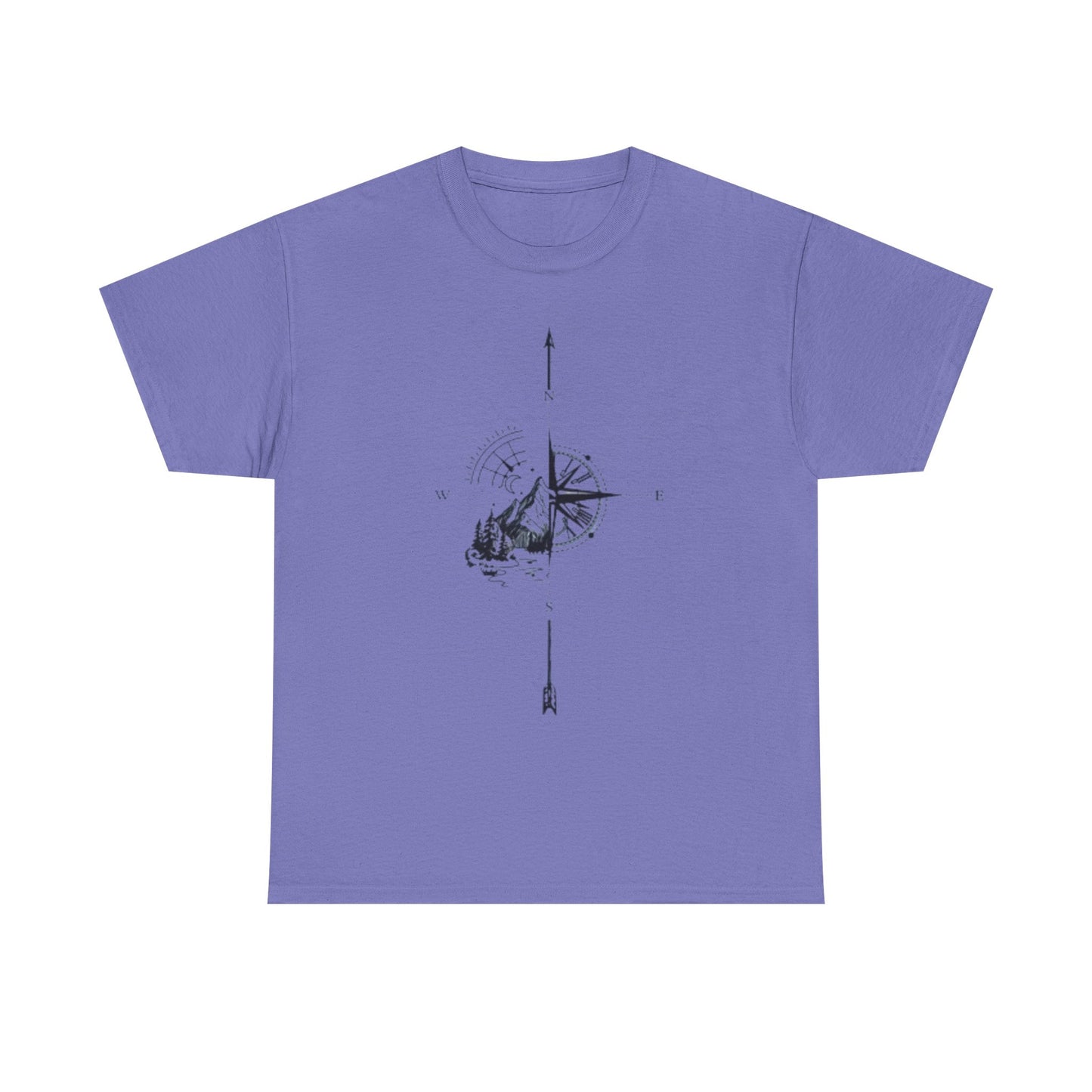 Mountain Compass Pattern Unisex Tee, Adventure Lover Hiking Tshirt, Traveler Gift Shirt, Nature Outdoor Top