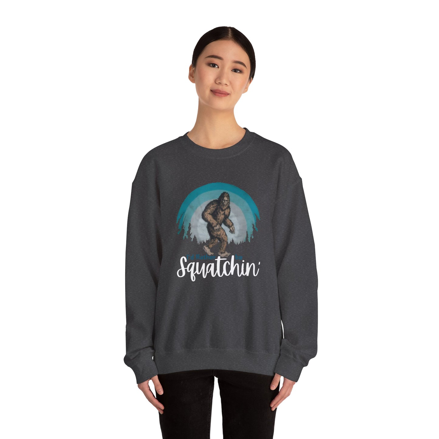 Squatchin Sweatshirt, Bigfoot Crewneck, Sasquatch Sweater, Vintage Yeti Jumper, Funny 80s Hoodie