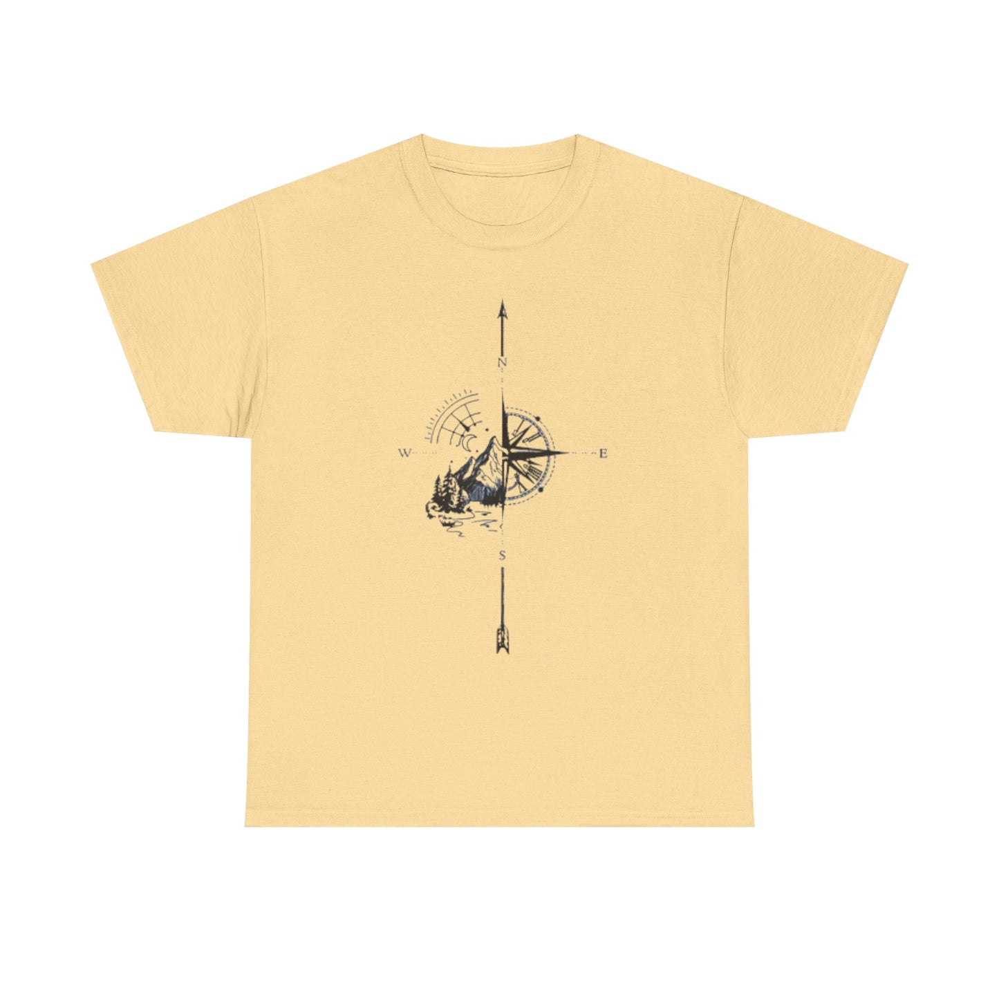 Mountain Compass Pattern Unisex Tee, Adventure Lover Hiking Tshirt, Traveler Gift Shirt, Nature Outdoor Top