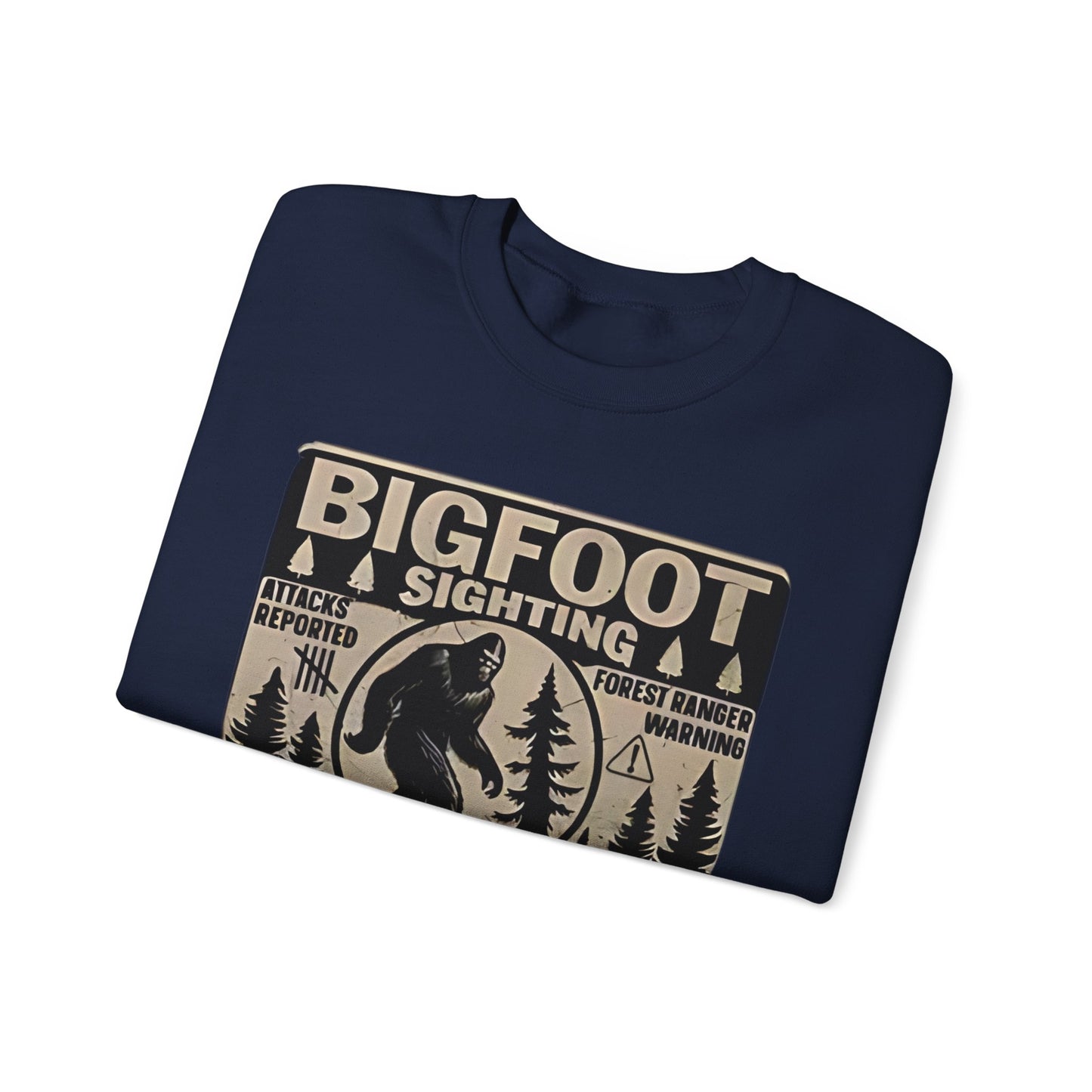 Bigfoot Sighting Retro Sweatshirt, Funny Sasquatch Crewneck, Ranger Warning Forest Attacks Vintage Jumper, Stay Out Woods Unisex Hoodie,