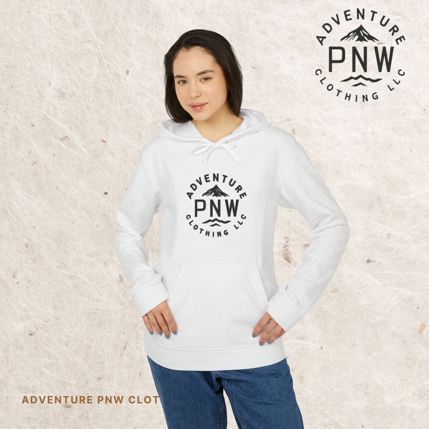 Adidas® Eco-Friendly Unisex Fleece Hoodie - Personalized Comfort and Style Adventure Mountains