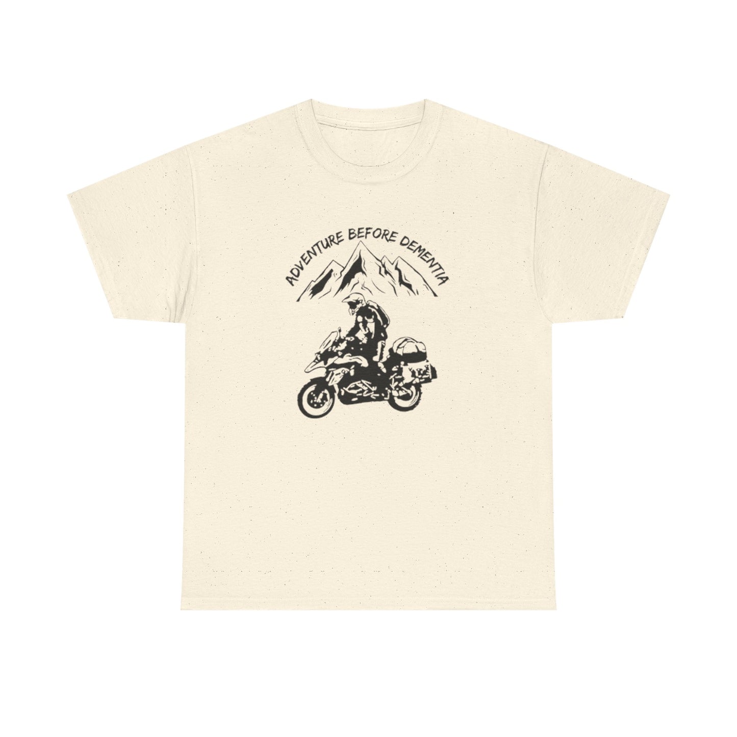 Adventure Before Dementia T-Shirt, Motorcycle & Mountain Travel Tee, Unisex Hiking and Camping Shirt for Outdoor Enthusiasts