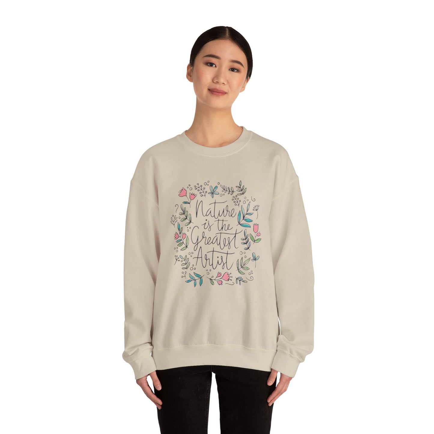 Nature Is The Greatest Artist Sweatshirt, Cute Flower Jumper, Wildflower Top, Floral Pullover, Valentine's Day Gift