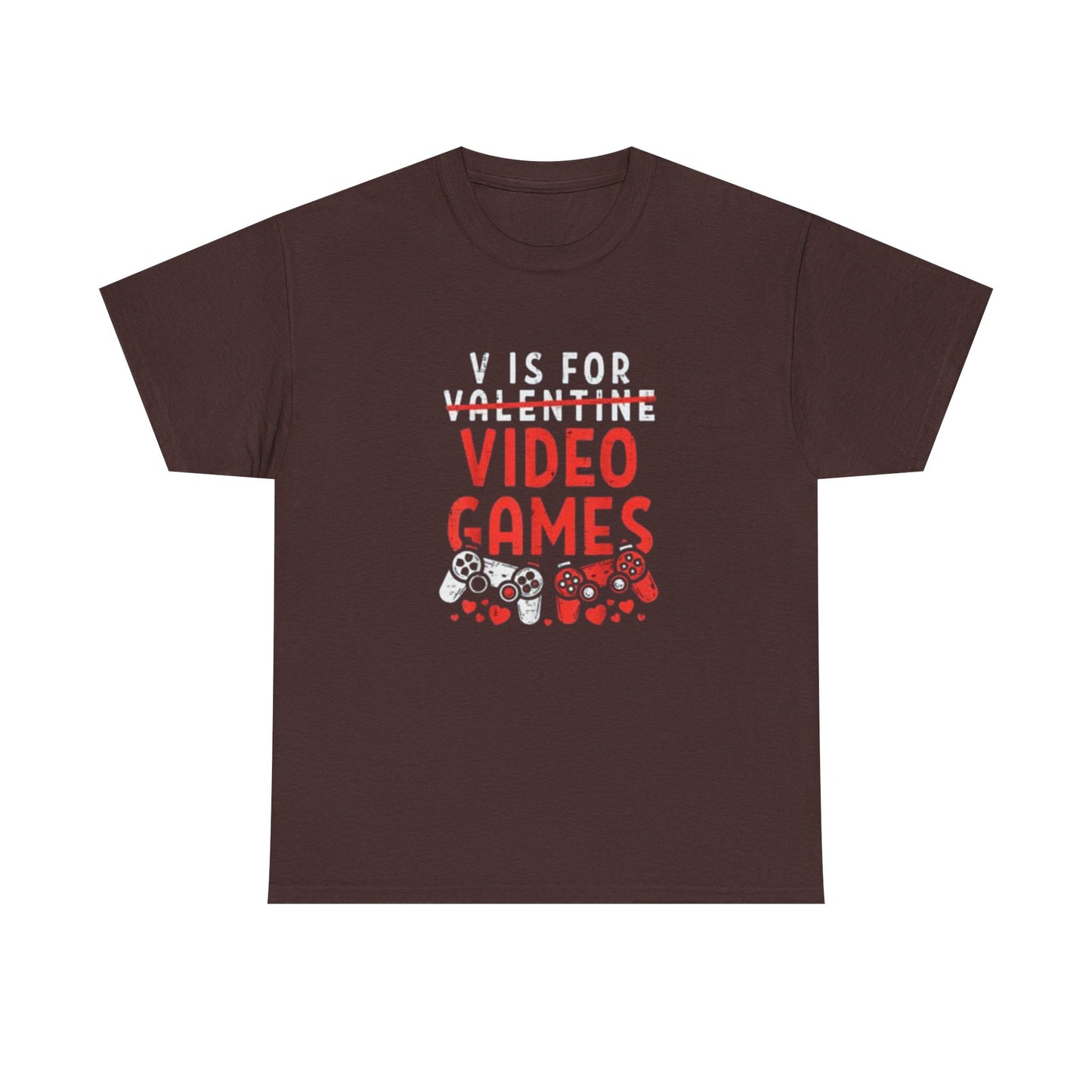 Funny Valentines Day T-Shirt for Gamers V is for Video Games Gift for Boys, Men, and Gaming Enthusiasts Unisex T-shirt