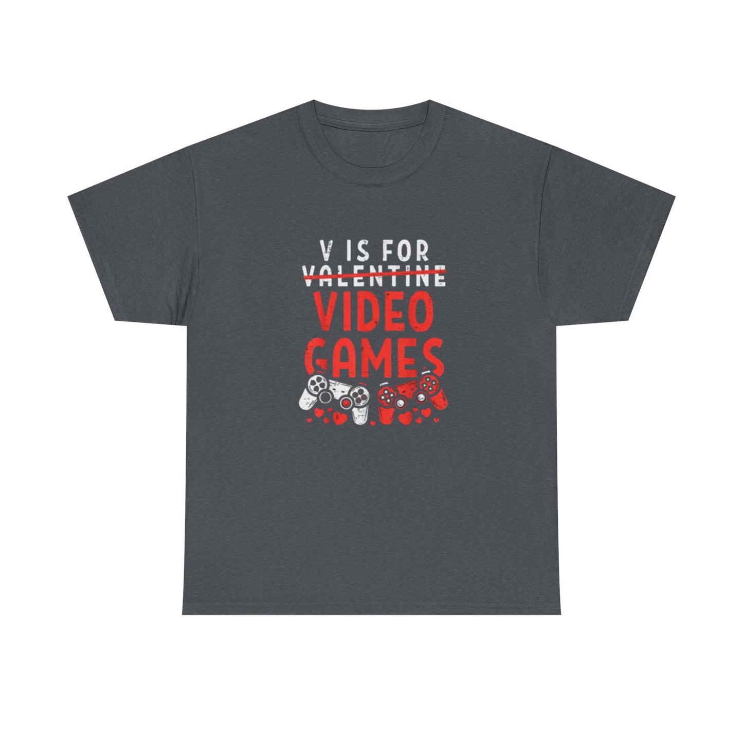 Funny Valentines Day T-Shirt for Gamers V is for Video Games Gift for Boys, Men, and Gaming Enthusiasts Unisex T-shirt