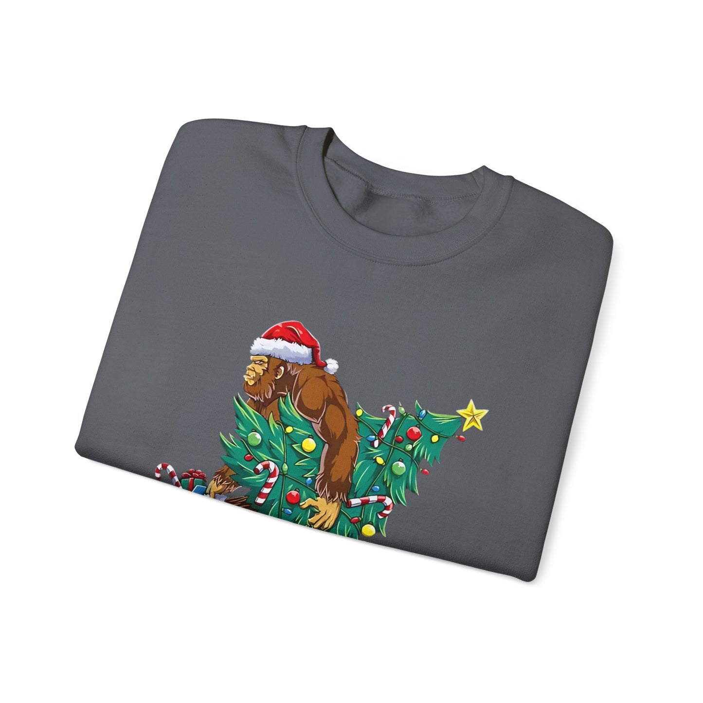 Bigfoot Christmas Lights Sweatshirt, Sasquatch Xmas Jumper, Holiday Bigfoot Sweater, Unisex Bigfoot Crewneck, Christmas Sweatshirt for Men