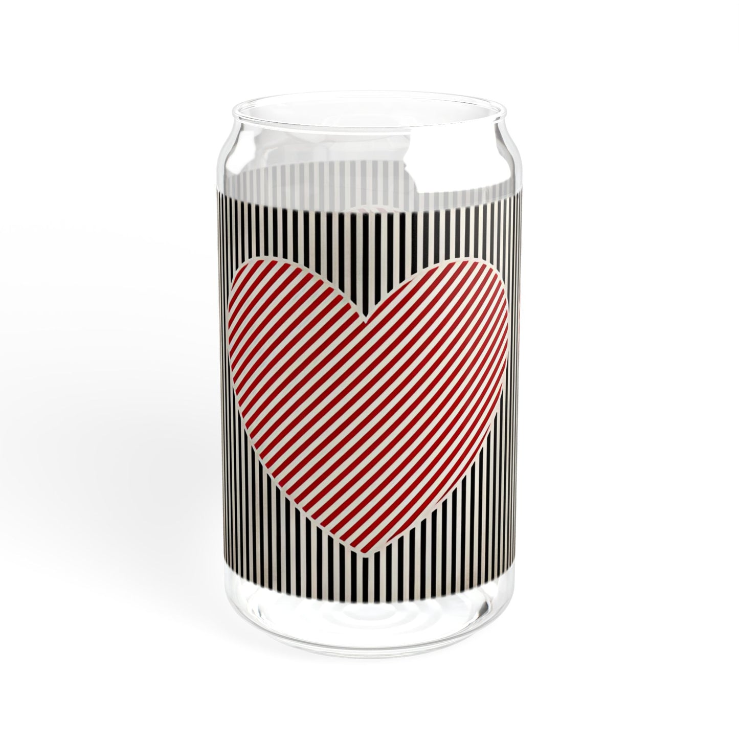 Retro Valentines Heart Sipper Glass, Cute Love Glassware, Women's Valentines Hearts Cup, Teacher Valentine Drinkware, Mom Heart Mug
