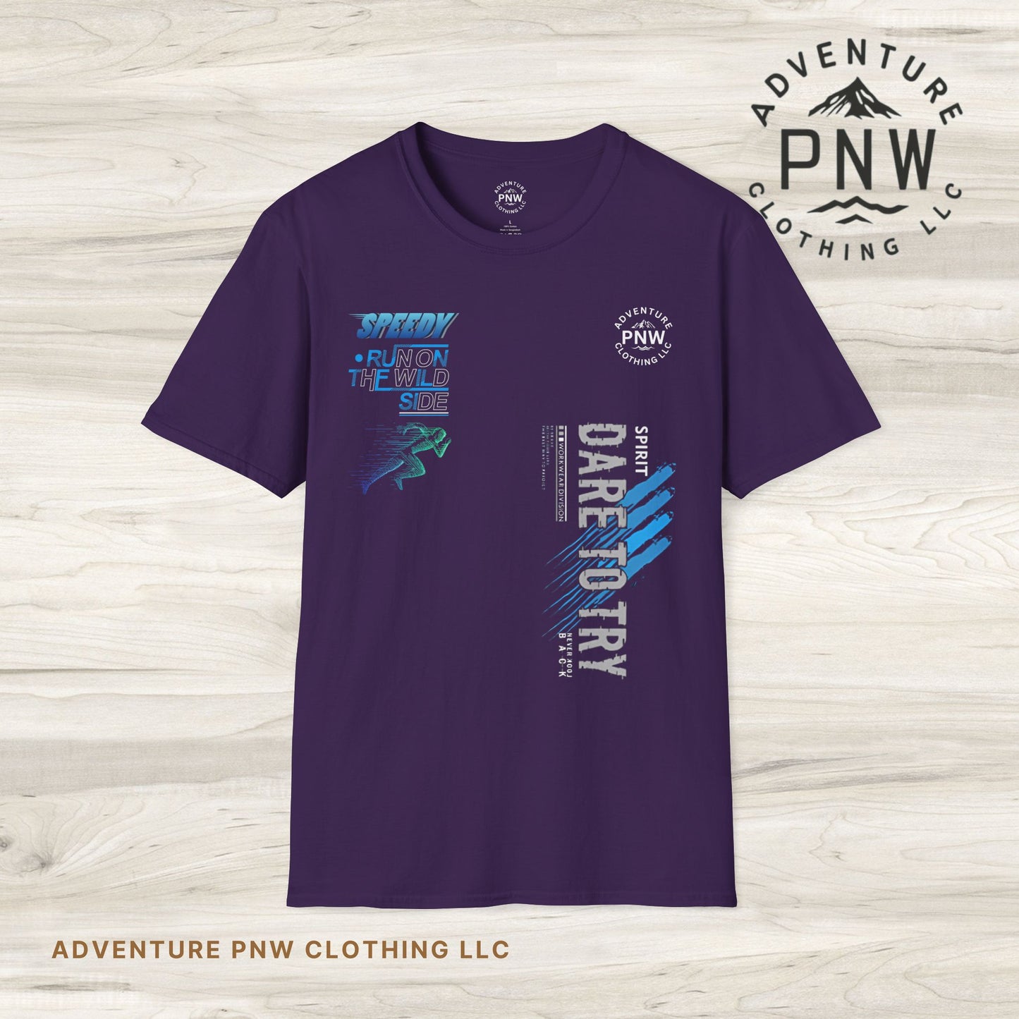 Try to Dare Athletic T-Shirt, Running Hiking PNW Outdoor Adventure Tee, Unisex Softstyle Apparel