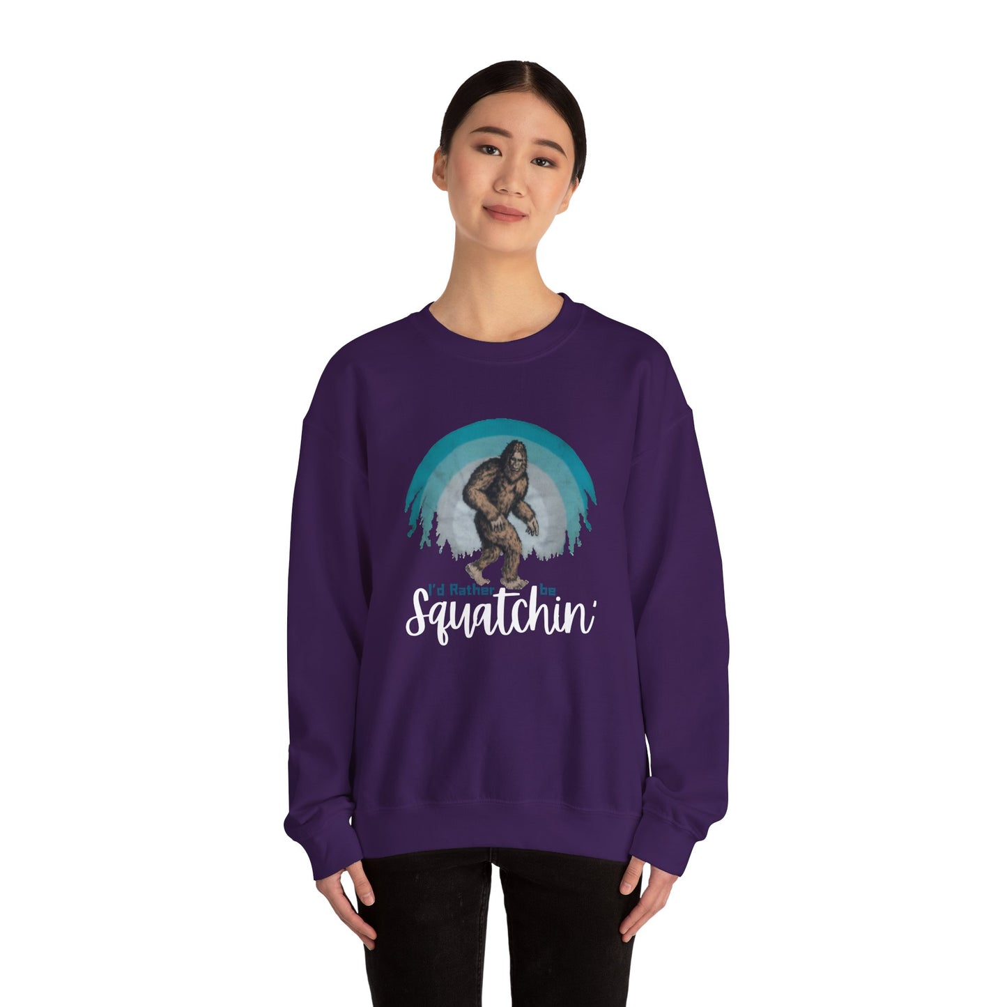 Squatchin Sweatshirt, Bigfoot Crewneck, Sasquatch Sweater, Vintage Yeti Jumper, Funny 80s Hoodie