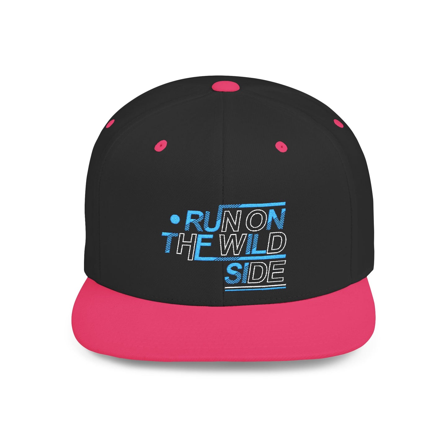 Run on the Wild Side Flat Bill Snapback Hat, Cool Unisex Cap for Outdoor Adventures, Trendy Hat for Summer Festivals, Great Gift for Nature
